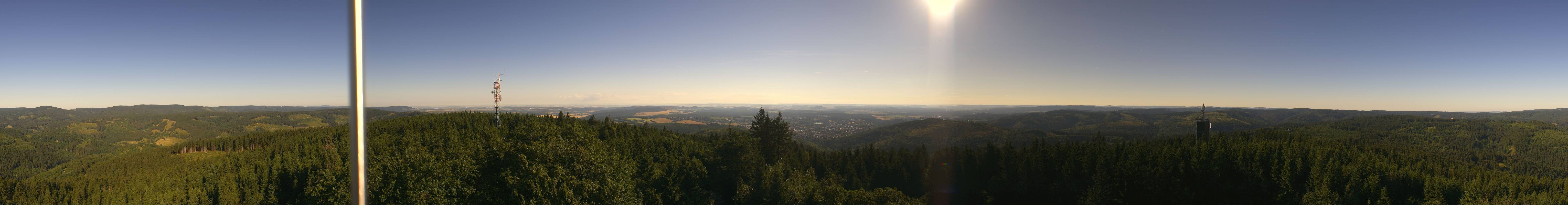 Archived image Webcam Ilmenau - View from the Kickelhahn Tower