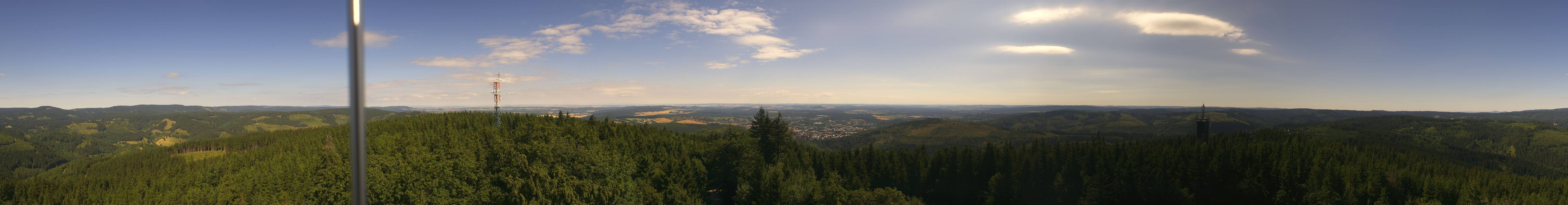 Archived image Webcam Ilmenau - View from the Kickelhahn Tower