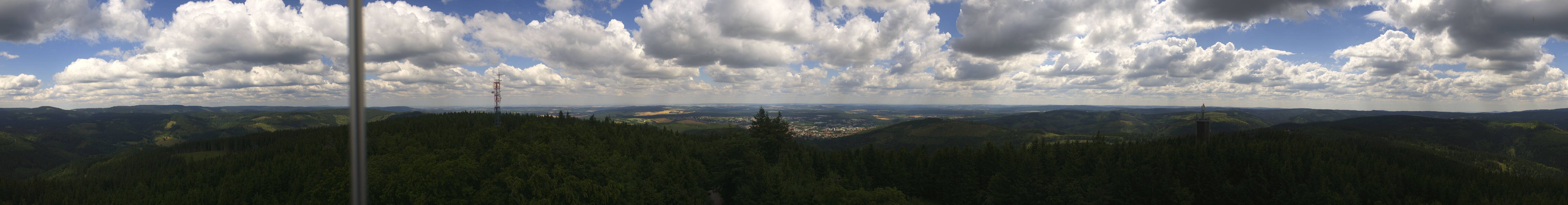 Archived image Webcam Ilmenau - View from the Kickelhahn Tower