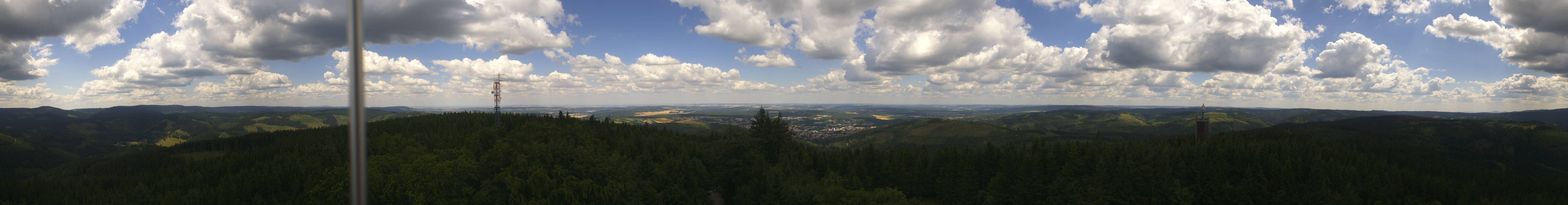 Archived image Webcam Ilmenau - View from the Kickelhahn Tower