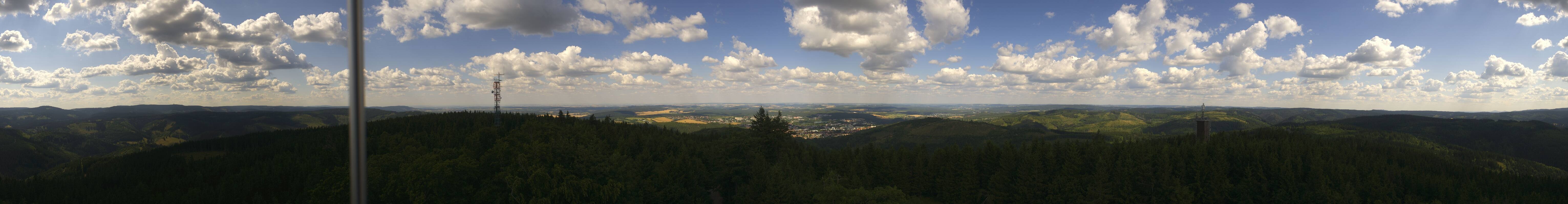 Archived image Webcam Ilmenau - View from the Kickelhahn Tower