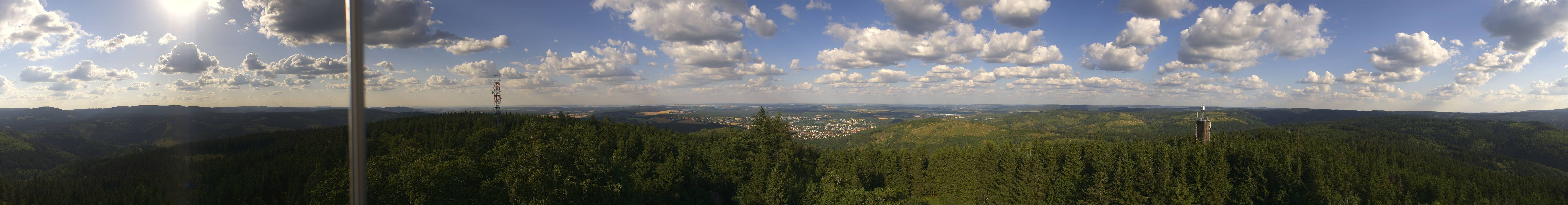 Archived image Webcam Ilmenau - View from the Kickelhahn Tower