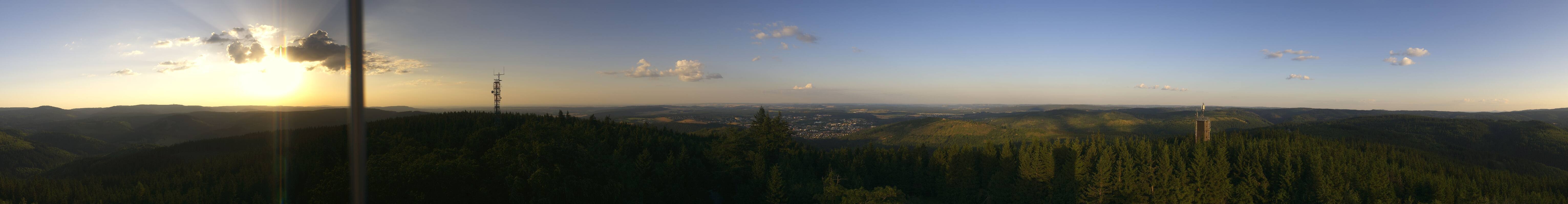 Archived image Webcam Ilmenau - View from the Kickelhahn Tower