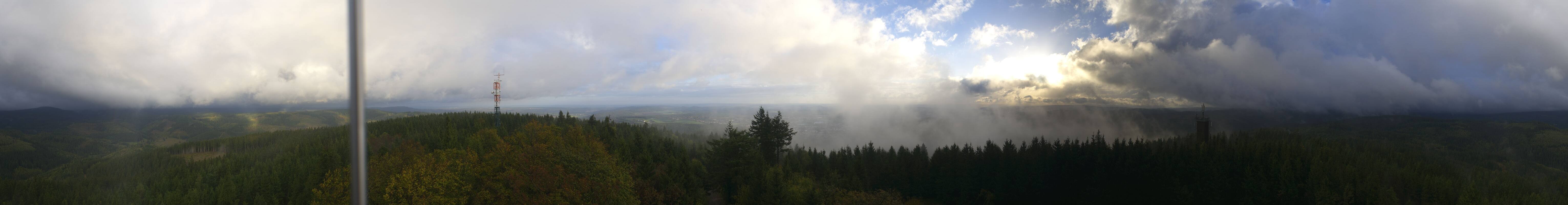 Archived image Webcam Ilmenau - View from the Kickelhahn Tower