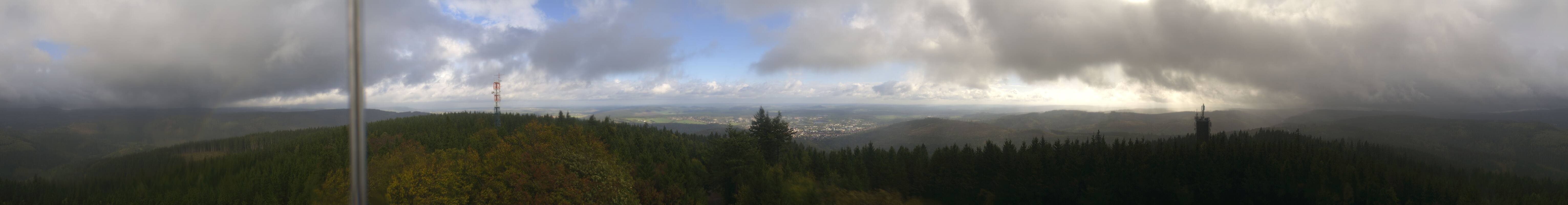 Archived image Webcam Ilmenau - View from the Kickelhahn Tower