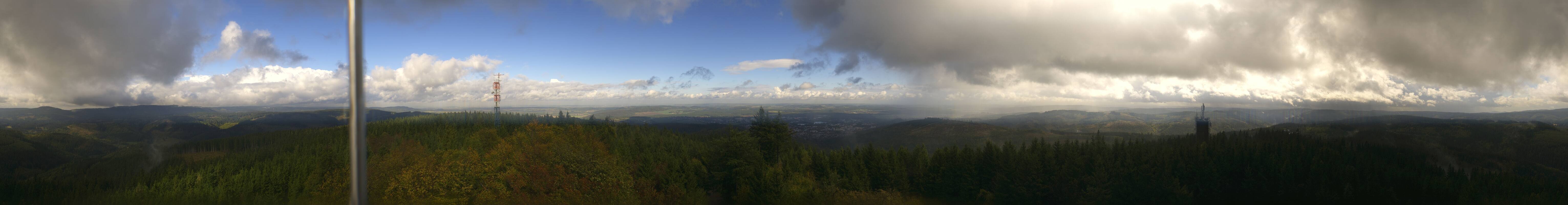 Archived image Webcam Ilmenau - View from the Kickelhahn Tower