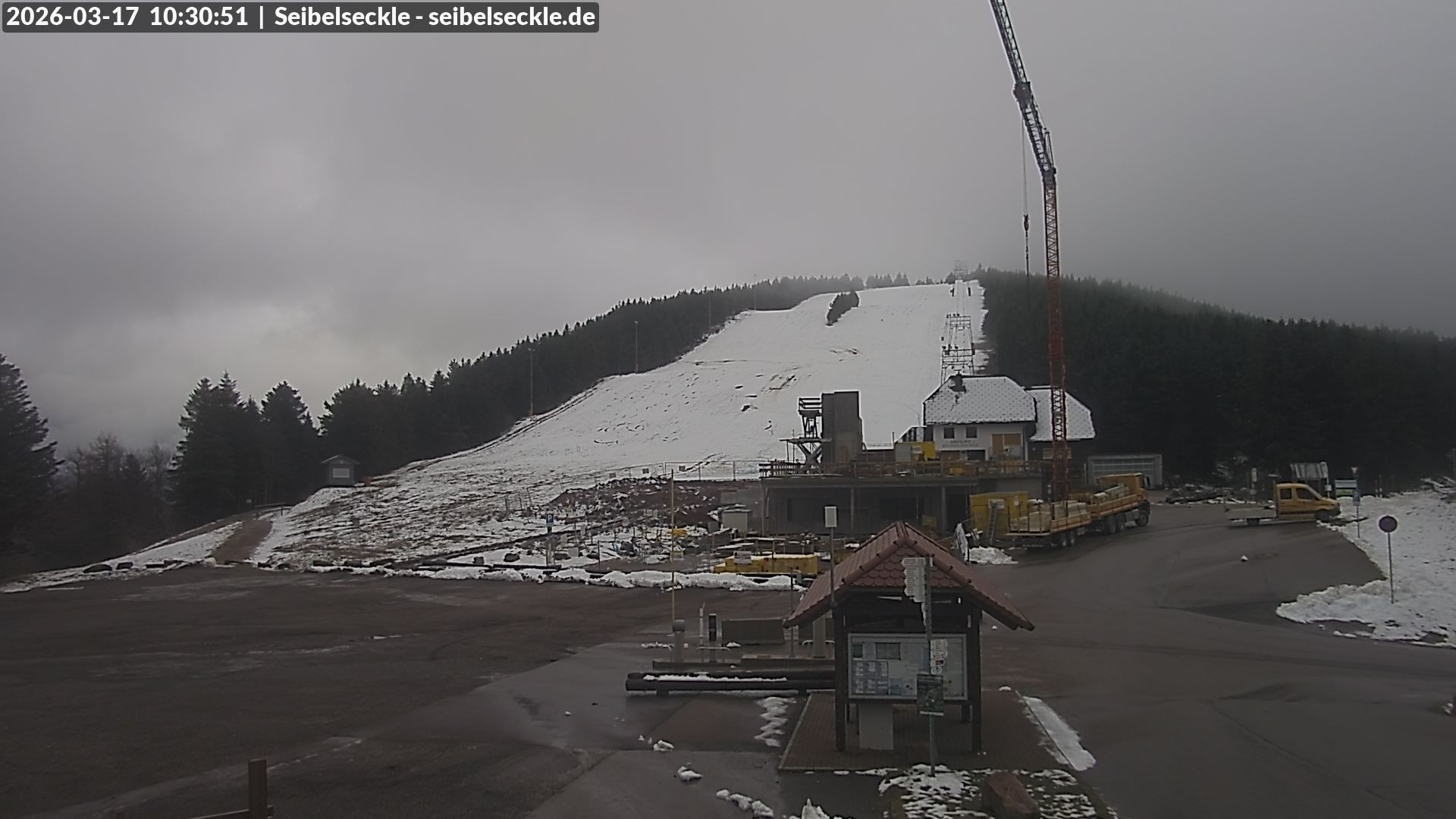 Archiv Foto Webcam Seibelseckle Blick auf die Piste