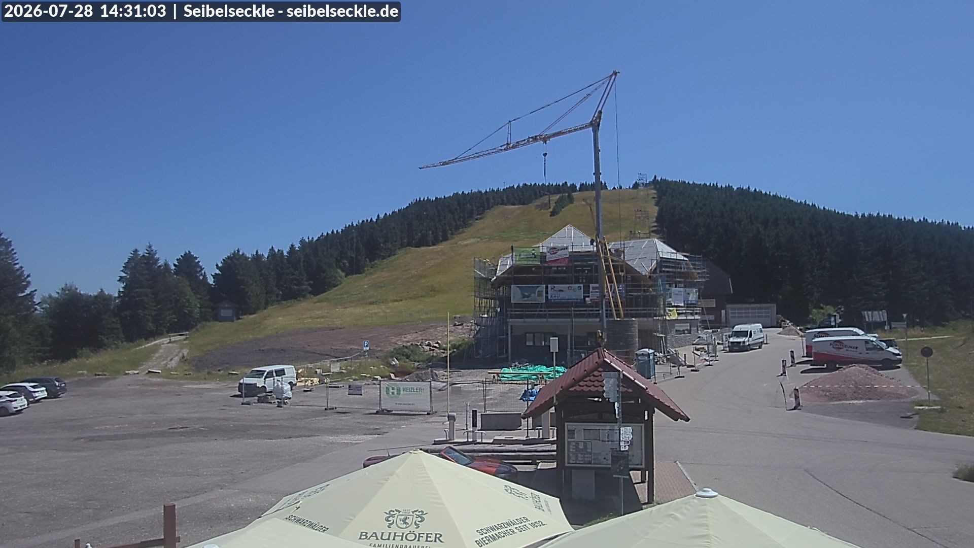 Archiv Foto Webcam Seibelseckle Blick auf die Piste
