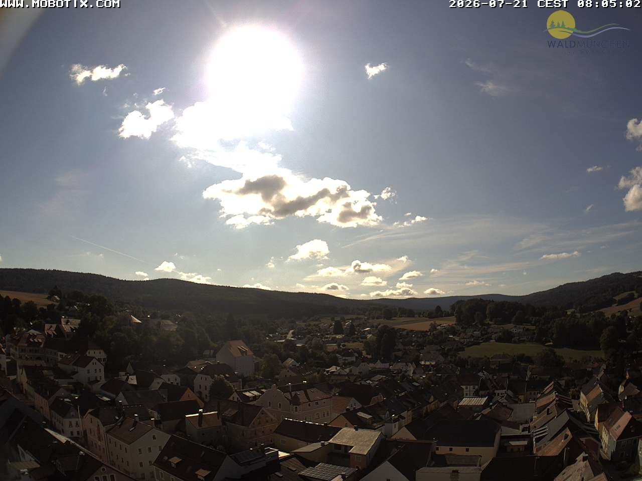 Archiv Foto Webcam Blick vom Waldmünchner Kirchturm