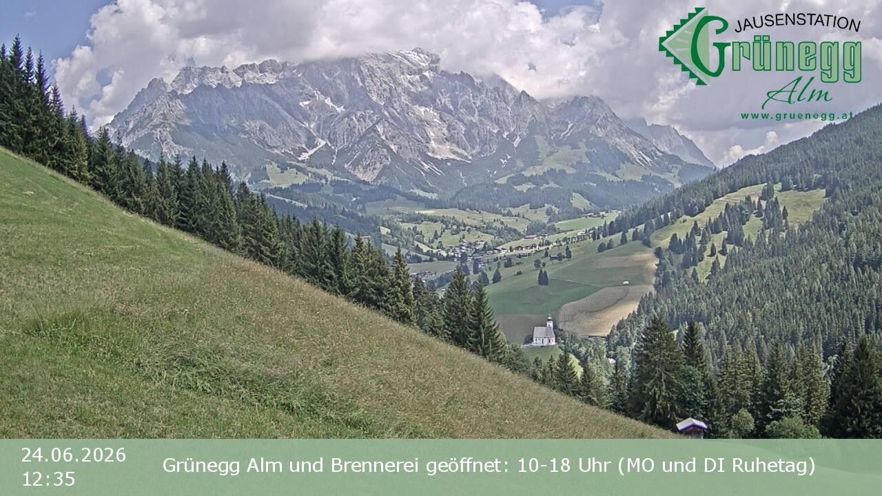 Archiv Foto Webcam Dienten: Ausblick Grünegg Alm