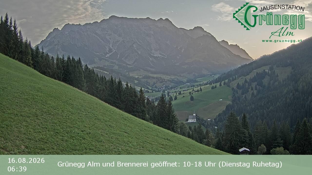 Archived image Webcam Dienten - View Grünegg Alm