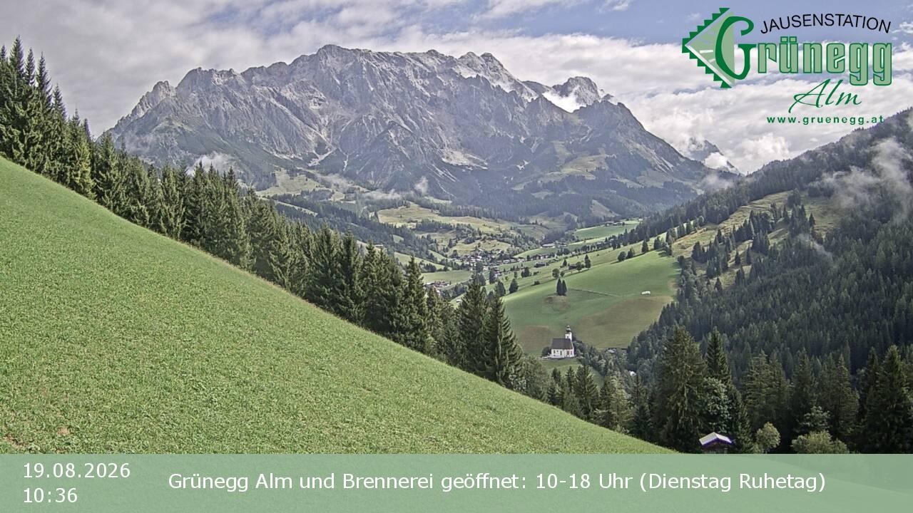 Archiv Foto Webcam Dienten: Ausblick Grünegg Alm