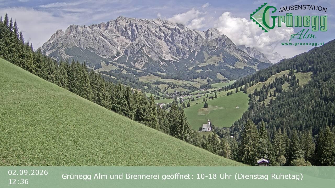 Archiv Foto Webcam Dienten: Ausblick Grünegg Alm