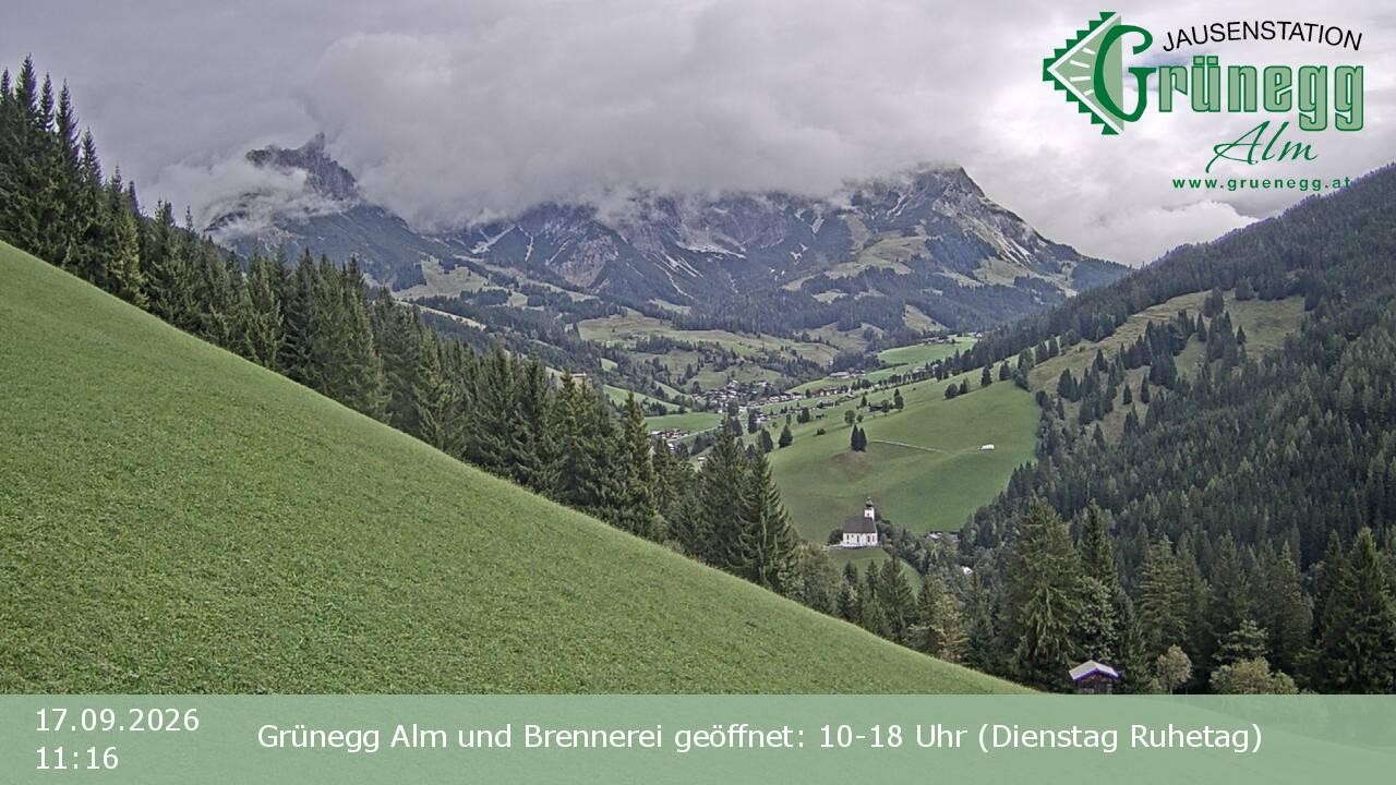 Archiv Foto Webcam Dienten: Ausblick Grünegg Alm