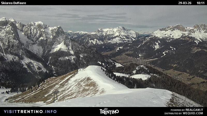 Archived image Webcam Valley Fassa - top station cable car Buffaure