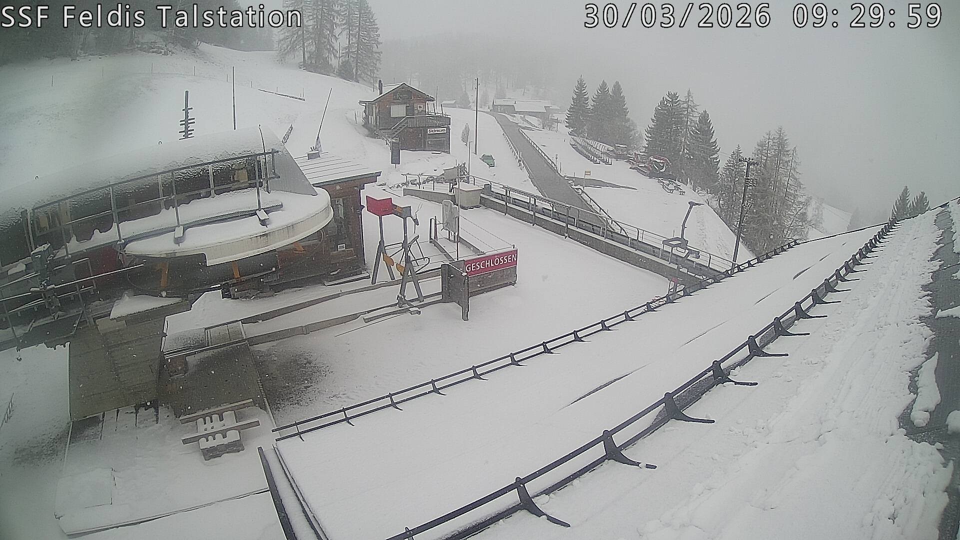 Archived image Webcam Valley station Feldis