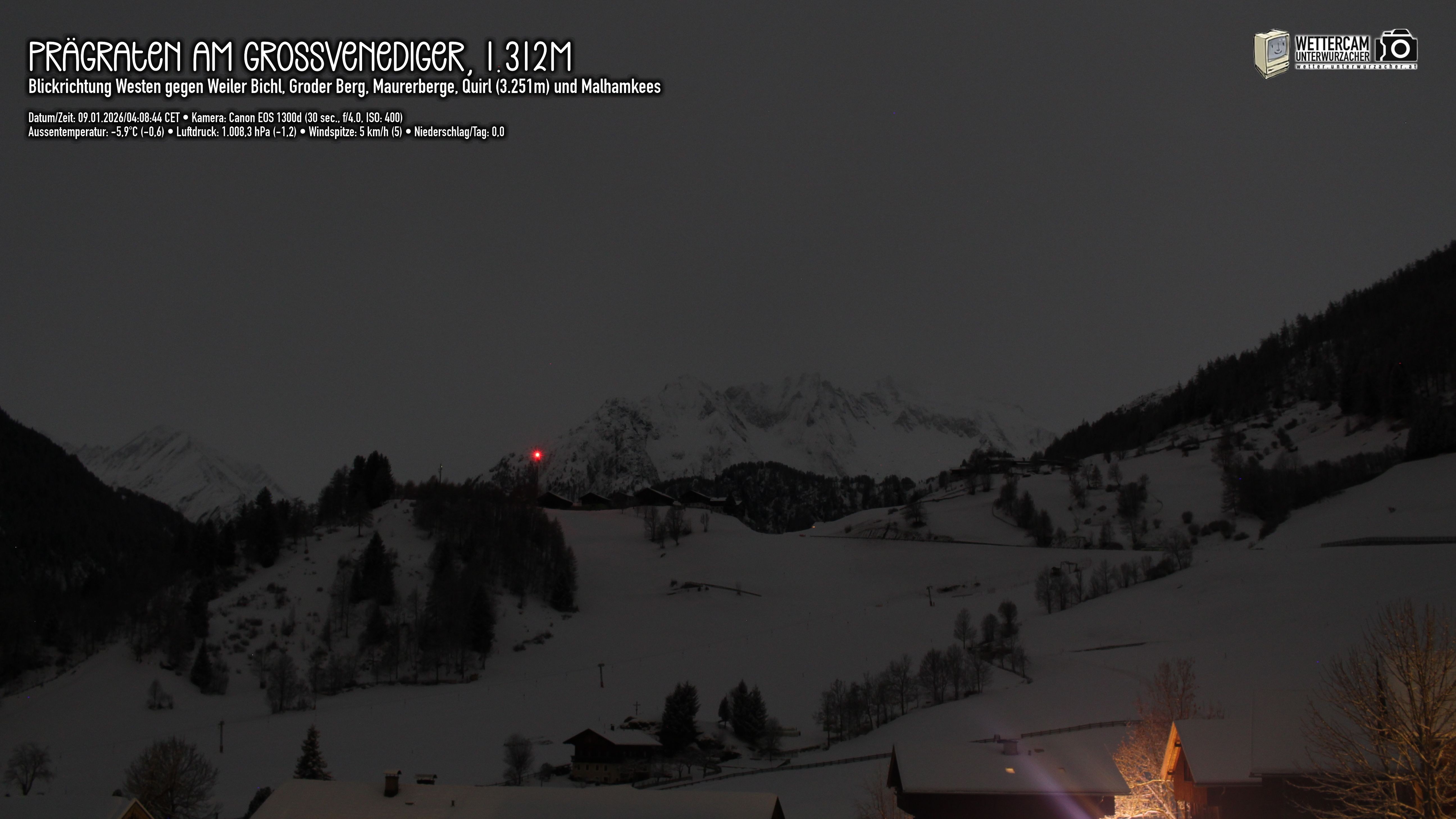 Archiv Foto Webcam Prägraten am Großvenediger - Dorf Bichl und Maurer Berge