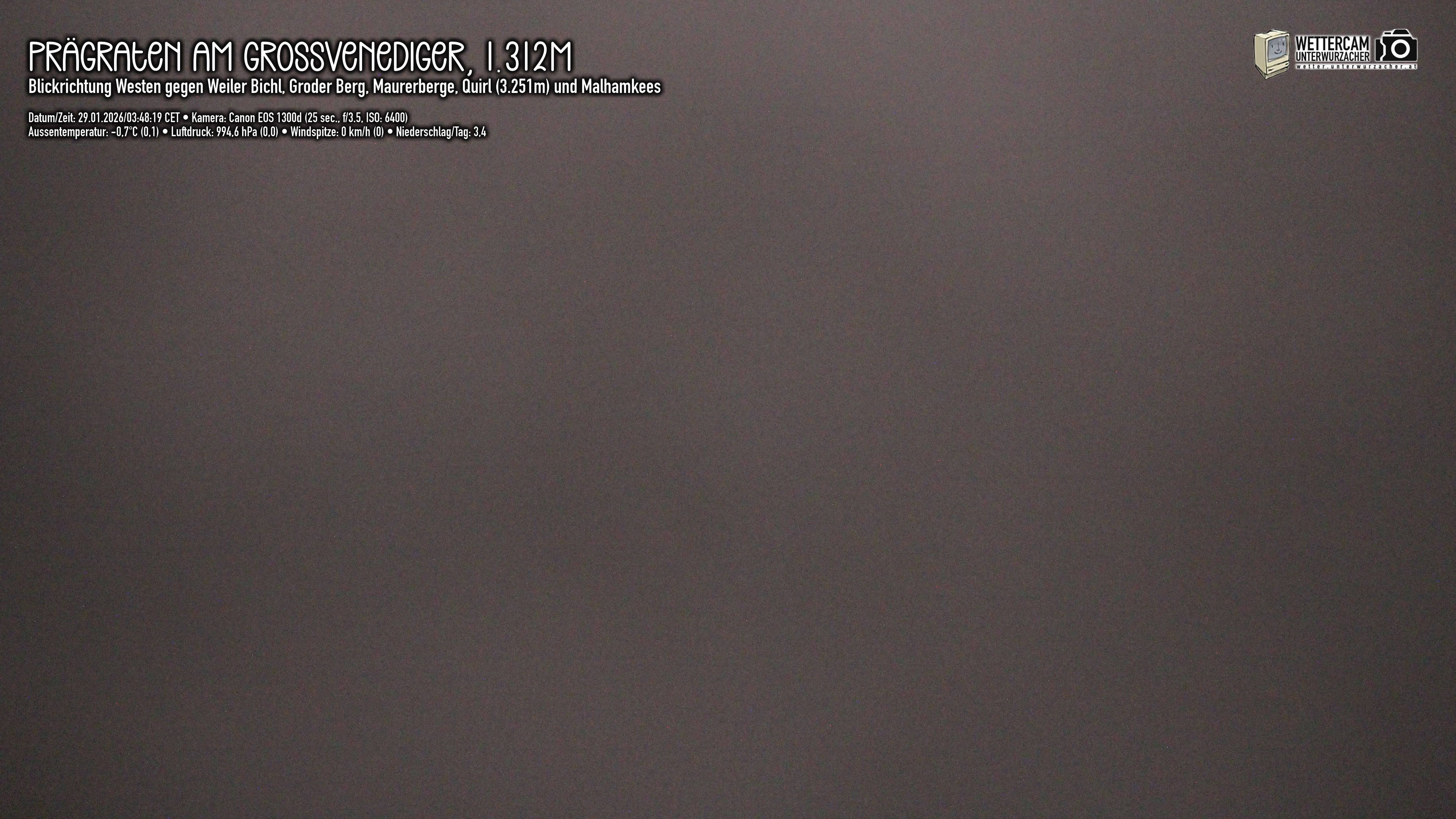 Archiv Foto Webcam Prägraten am Großvenediger - Dorf Bichl und Maurer Berge