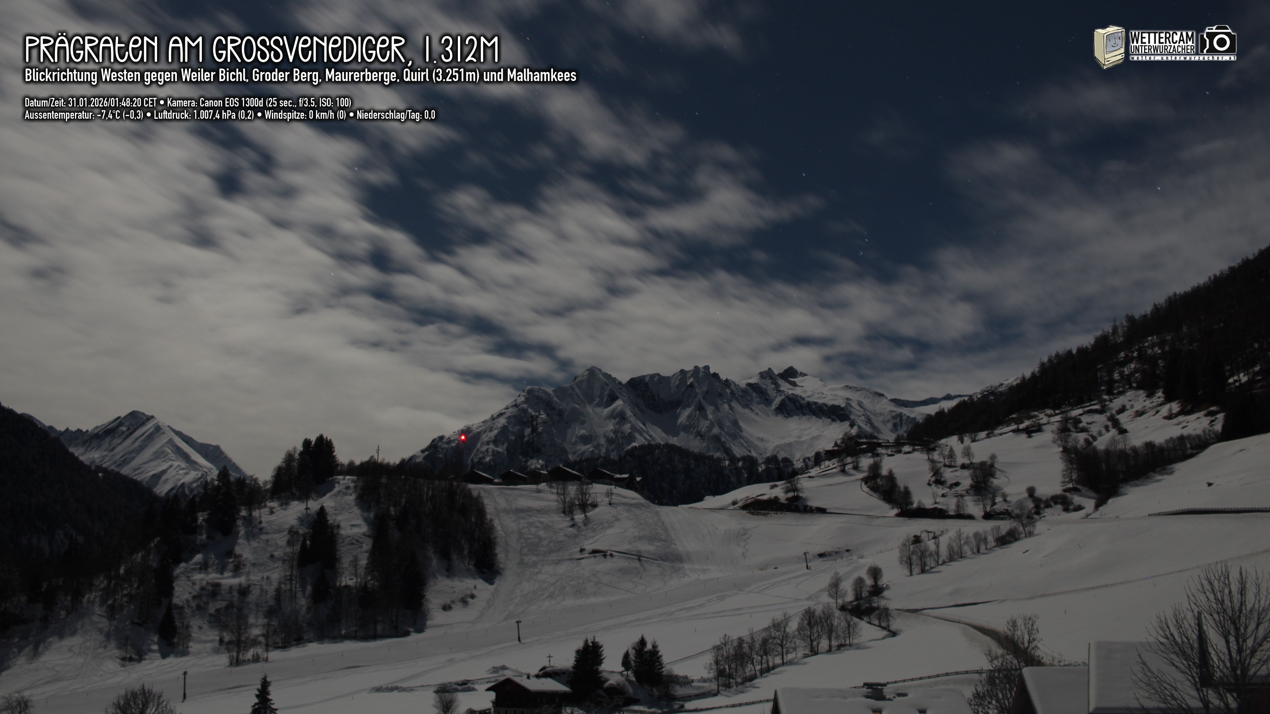 Archiv Foto Webcam Prägraten am Großvenediger - Dorf Bichl und Maurer Berge