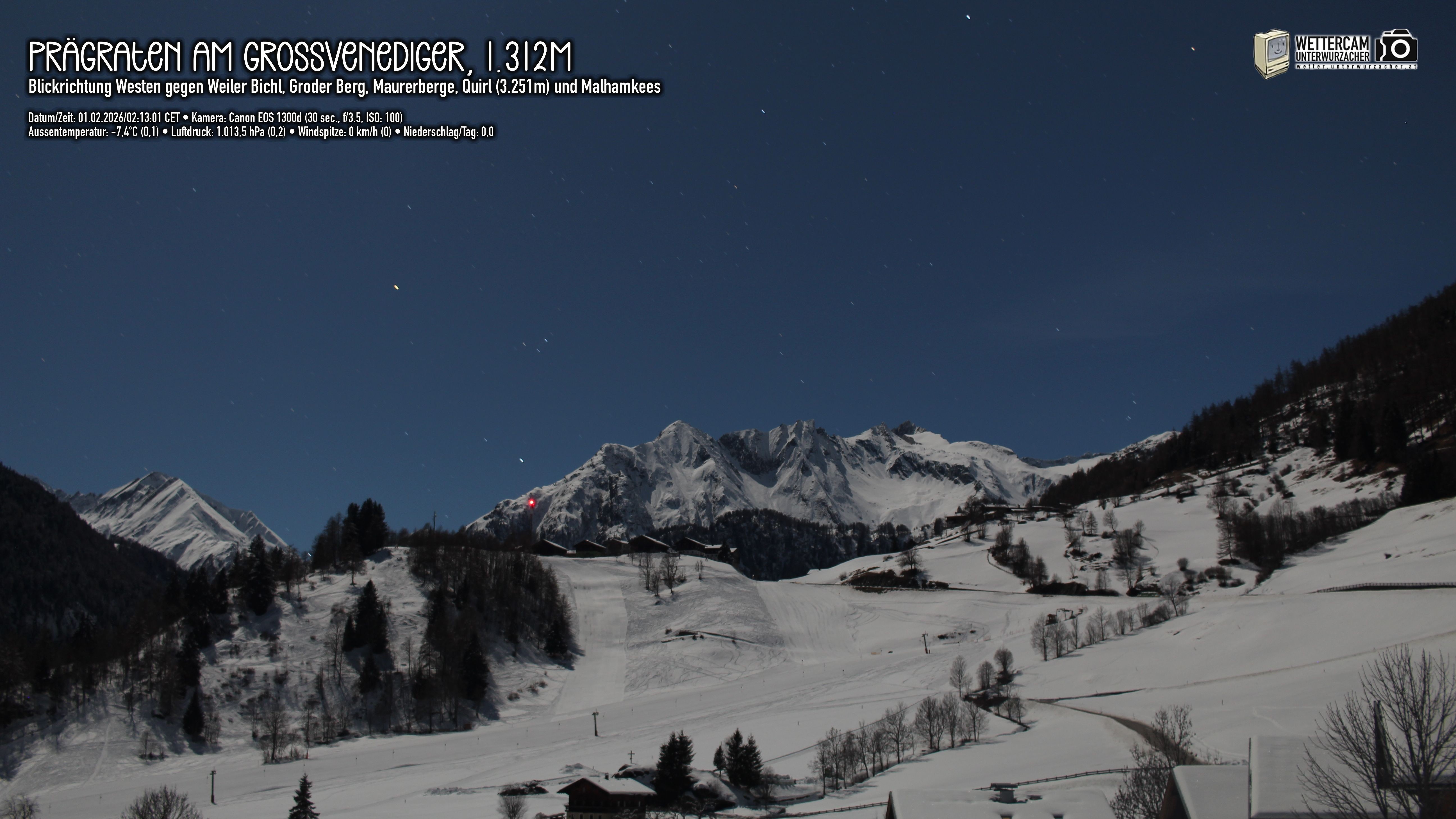 Archiv Foto Webcam Prägraten am Großvenediger - Dorf Bichl und Maurer Berge