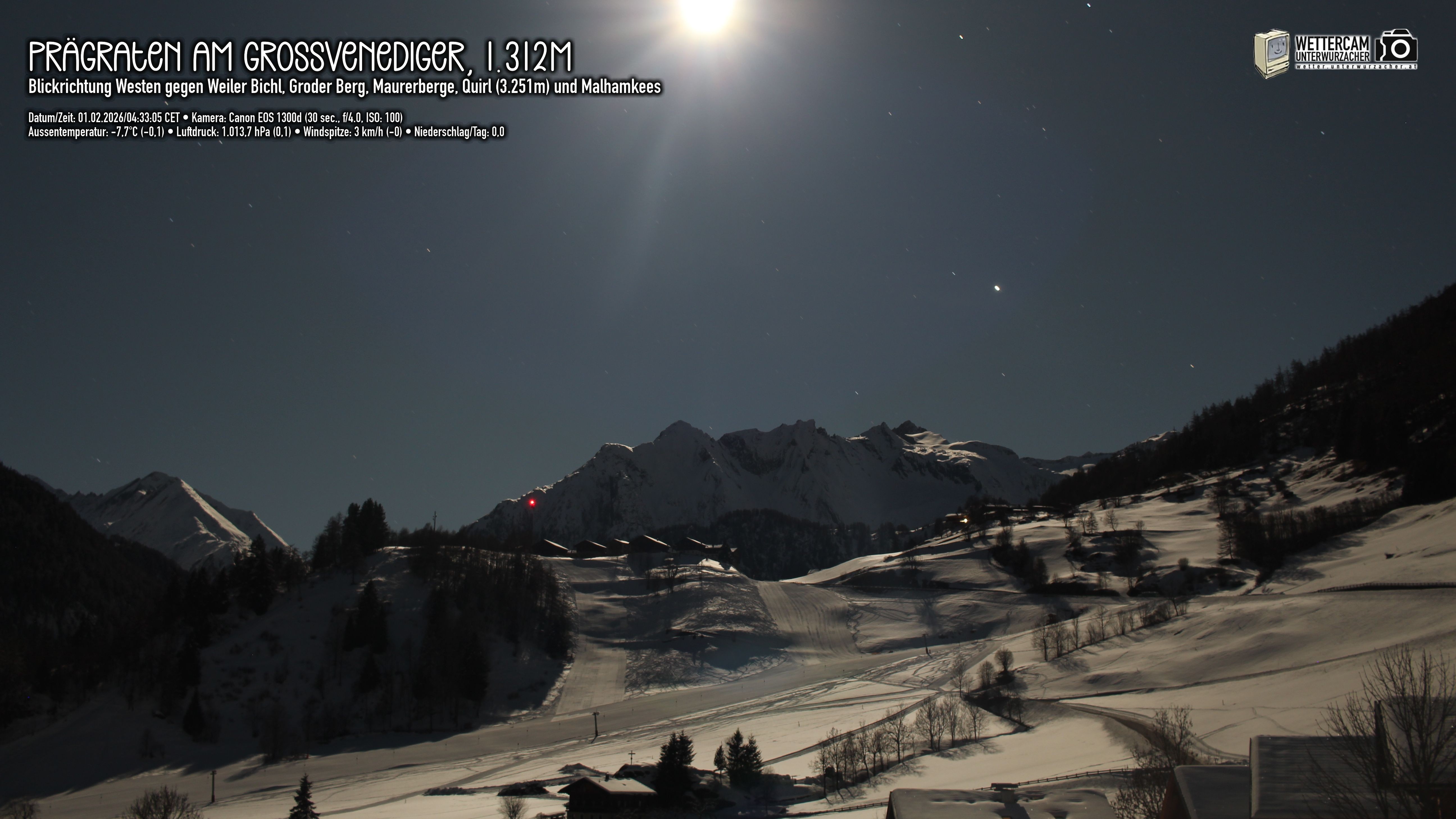 Archiv Foto Webcam Prägraten am Großvenediger - Dorf Bichl und Maurer Berge