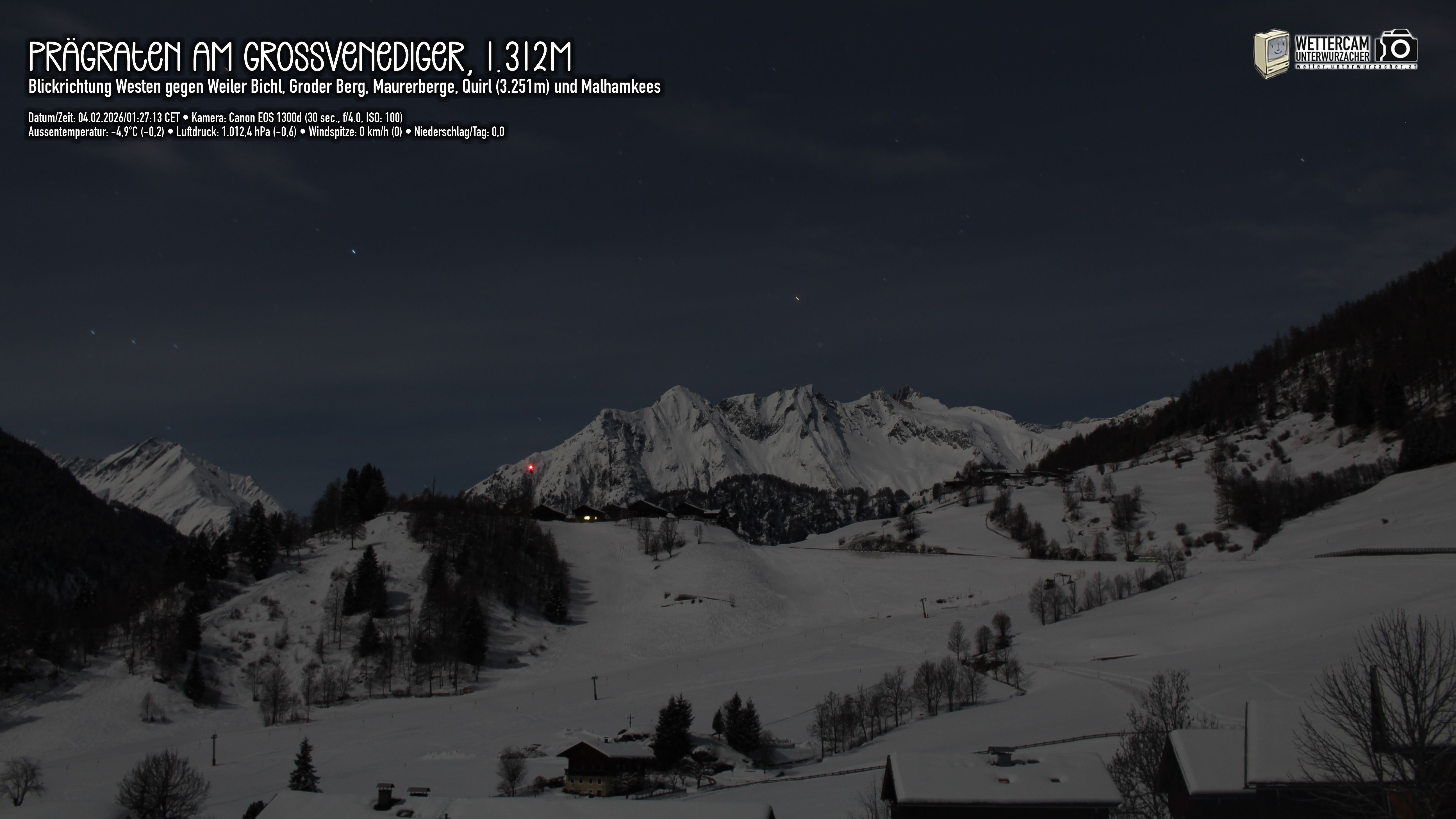 Archived image Webcam Prägraten am Großvenediger - Maurer Berge