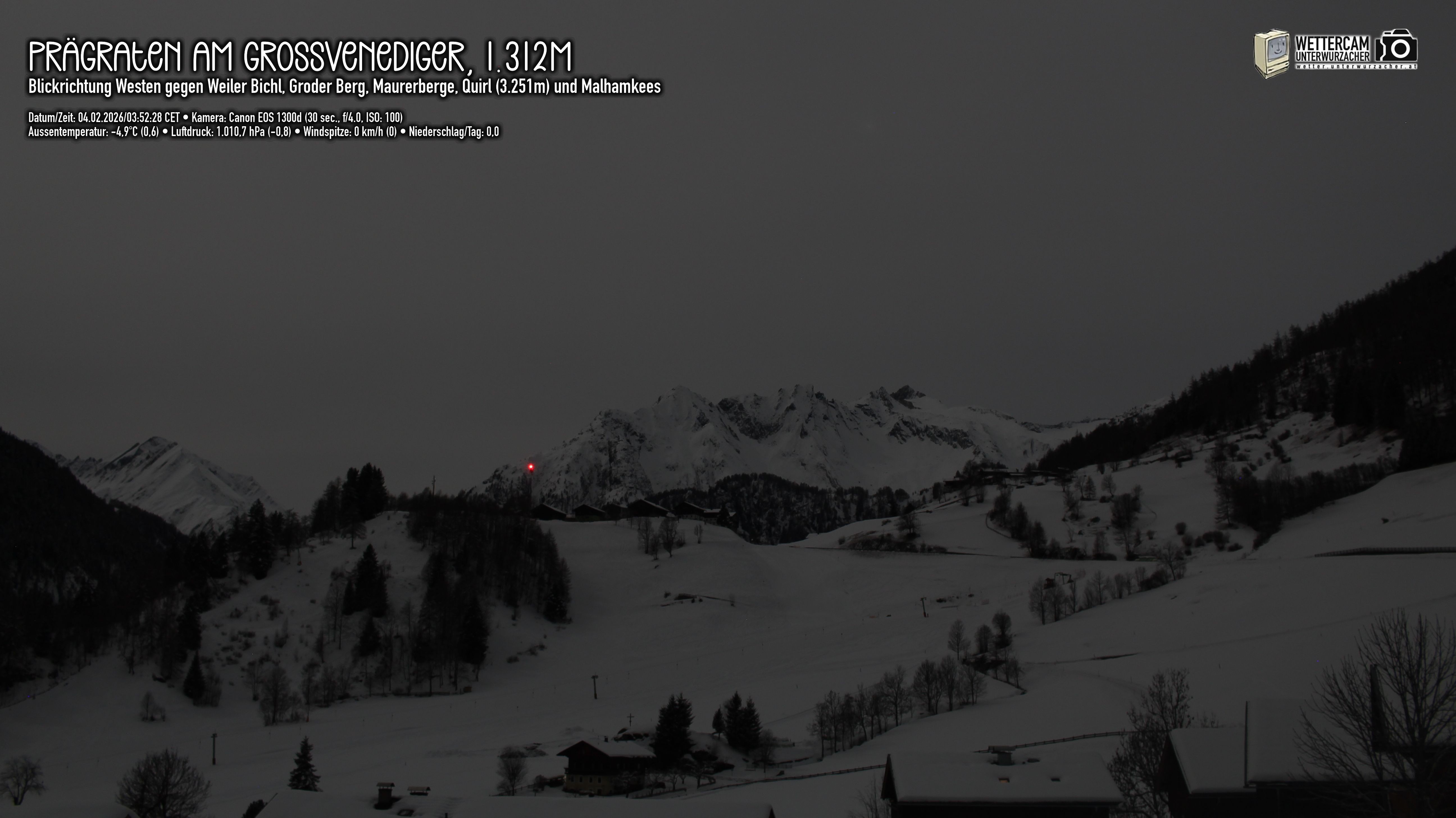 Archived image Webcam Prägraten am Großvenediger - Maurer Berge