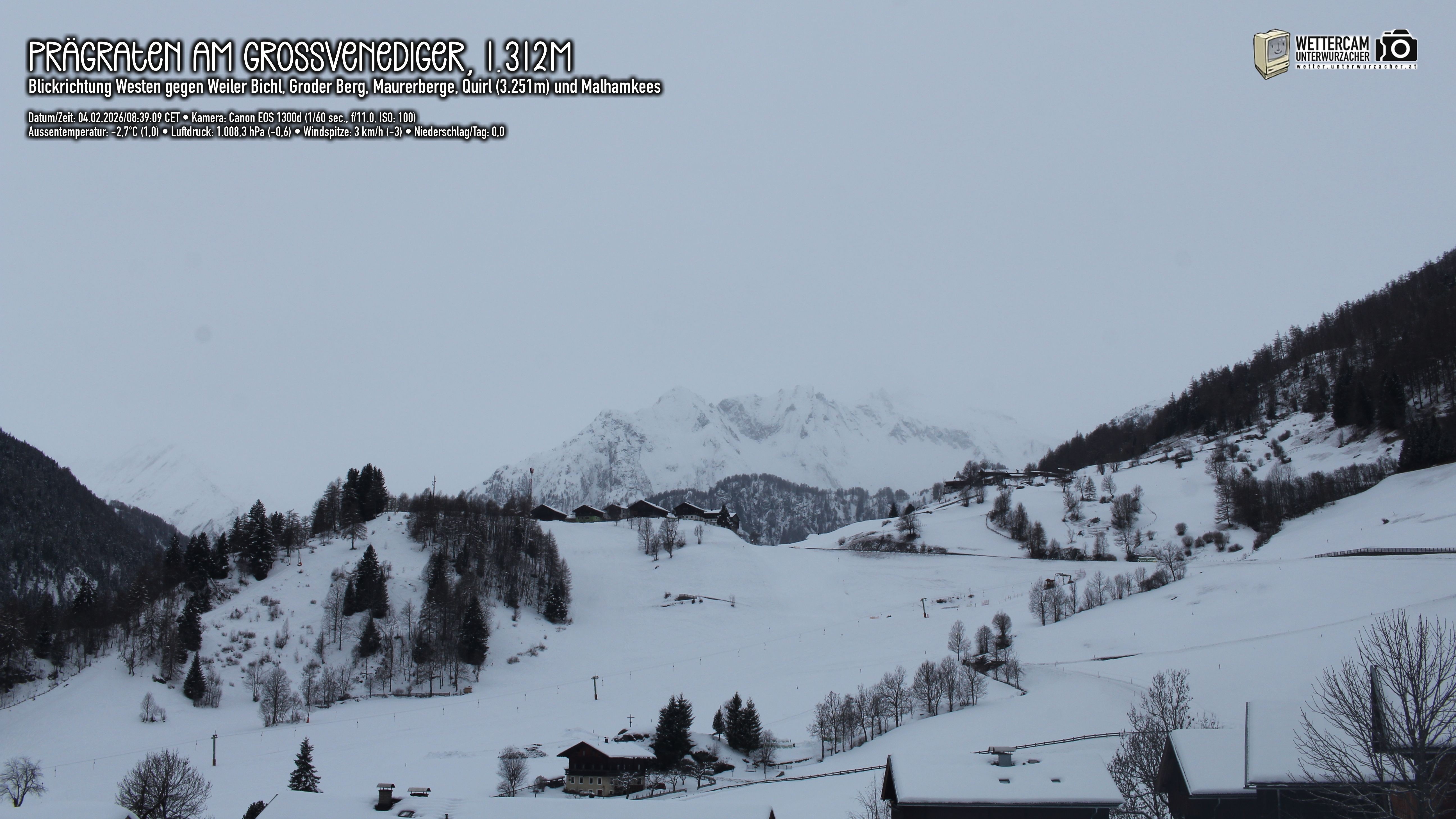 Archived image Webcam Prägraten am Großvenediger - Maurer Berge