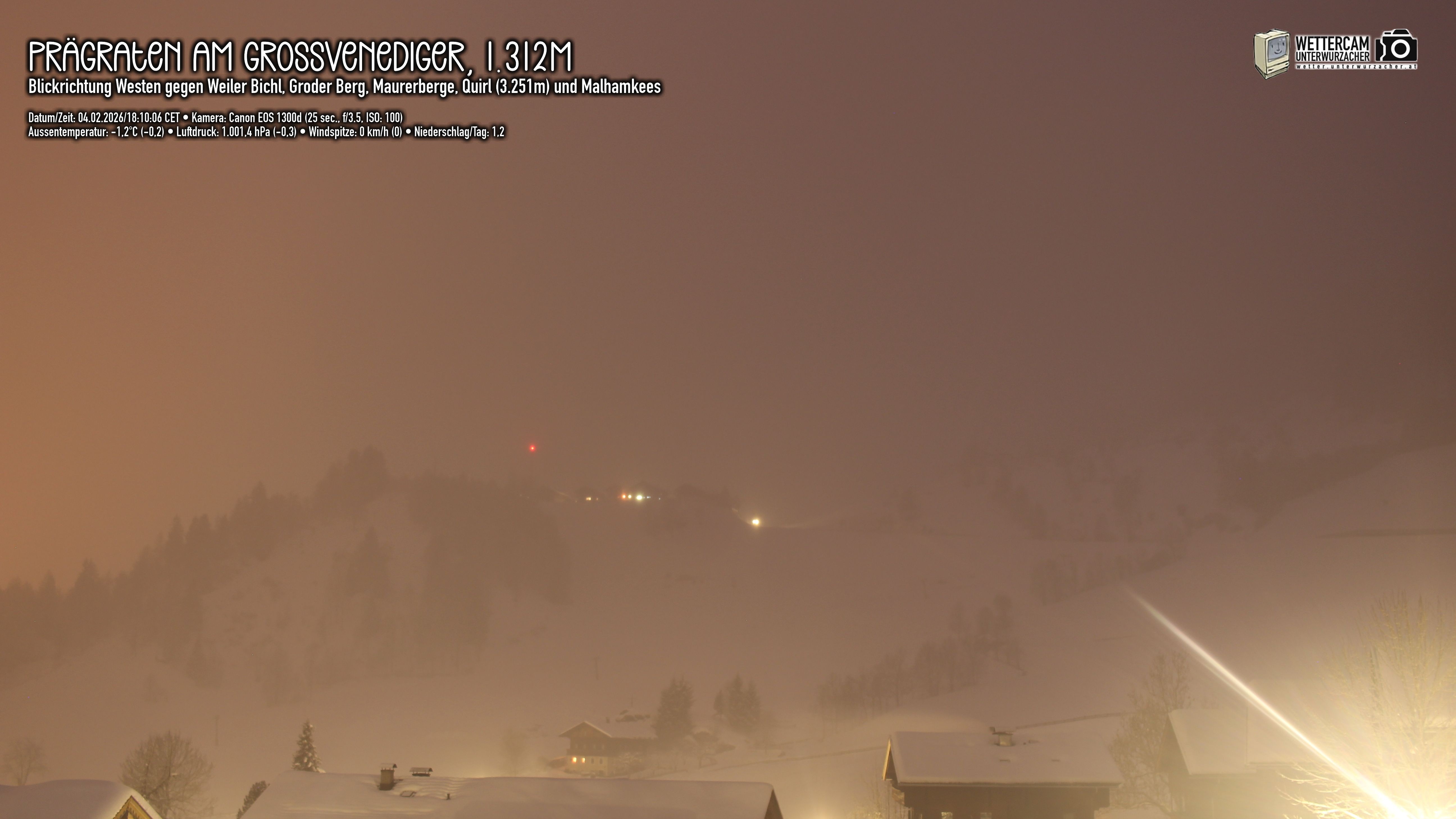 Archived image Webcam Prägraten am Großvenediger - Maurer Berge