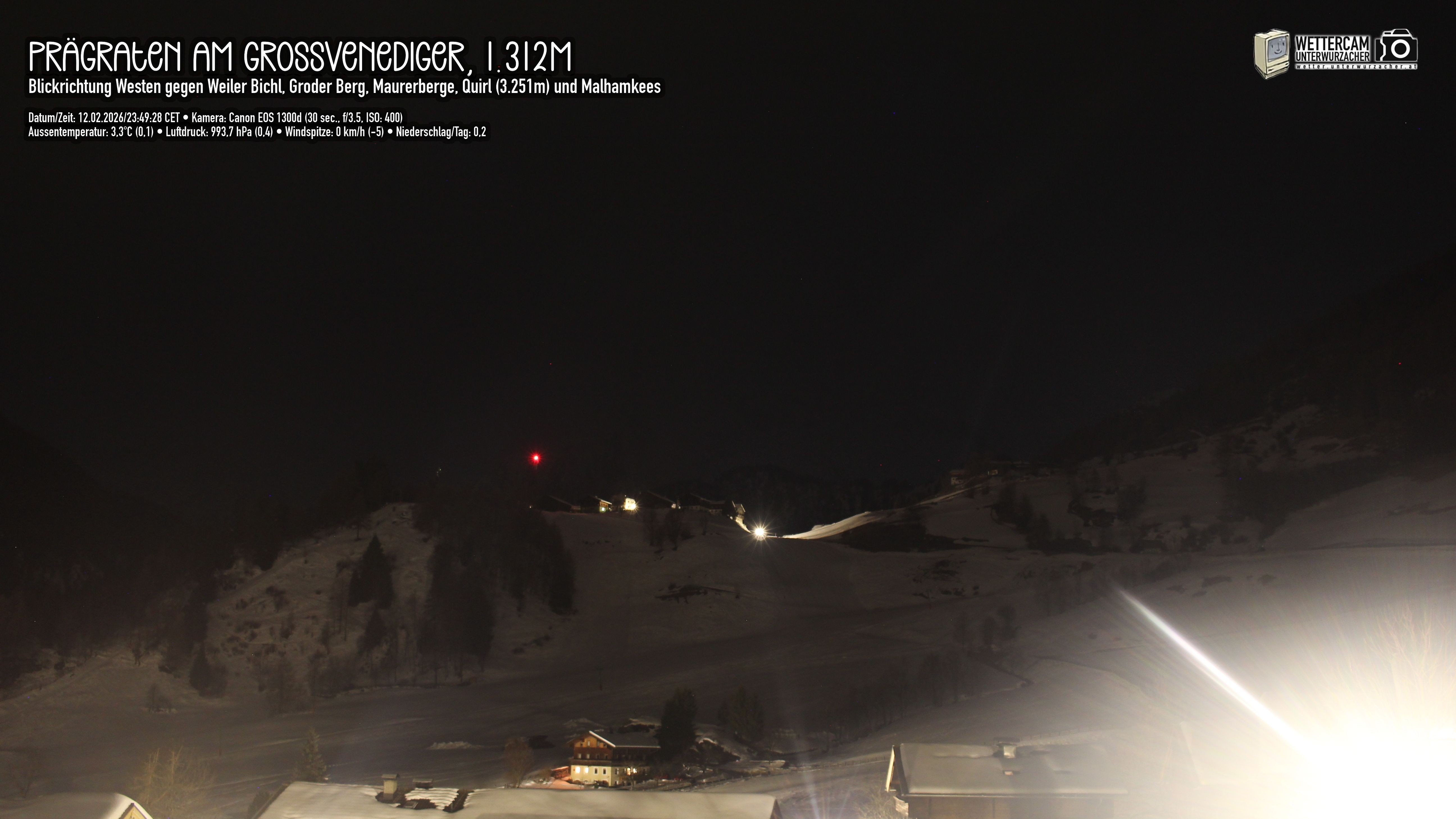 Archived image Webcam Prägraten am Großvenediger - Maurer Berge