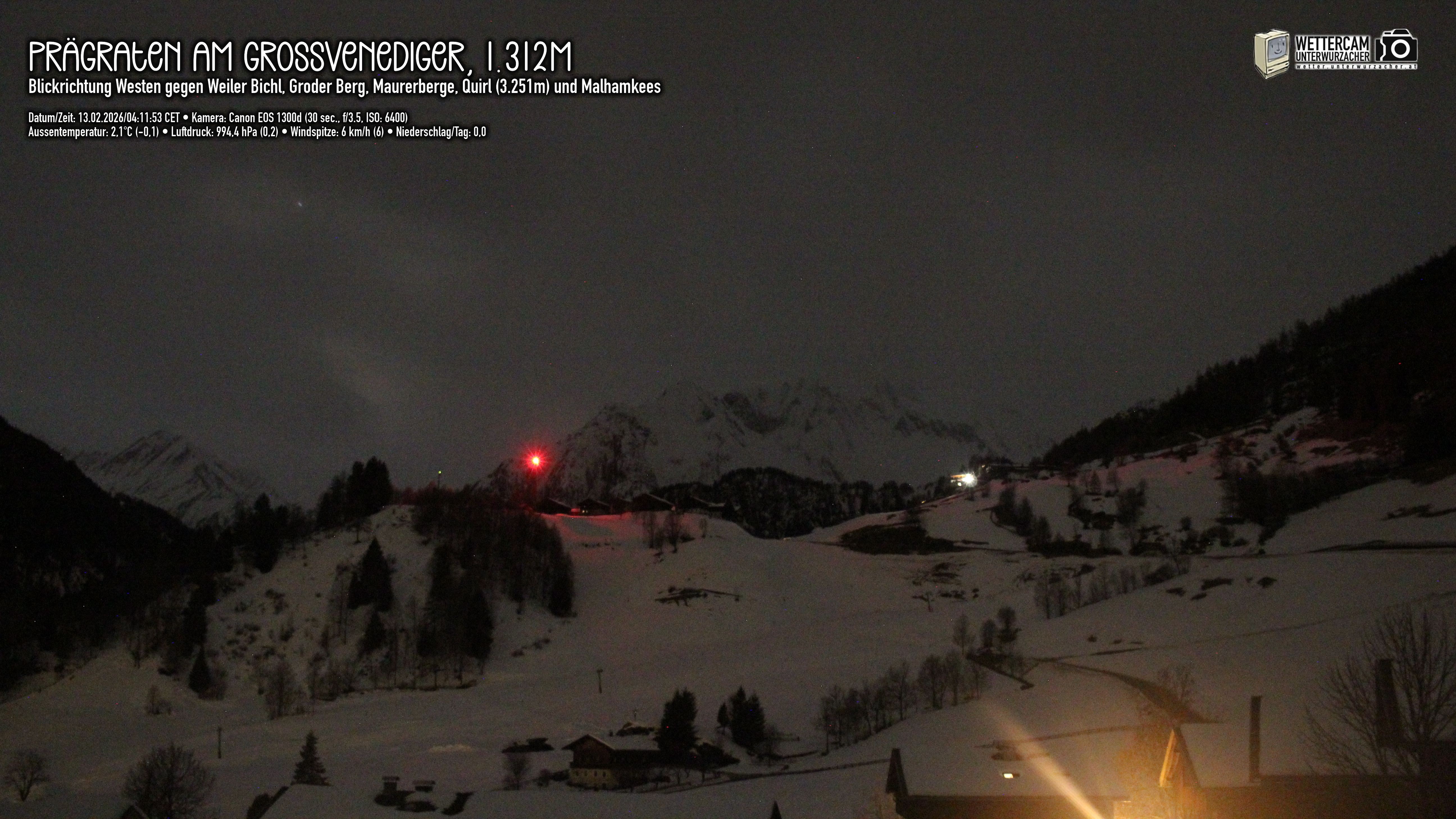 Archived image Webcam Prägraten am Großvenediger - Maurer Berge