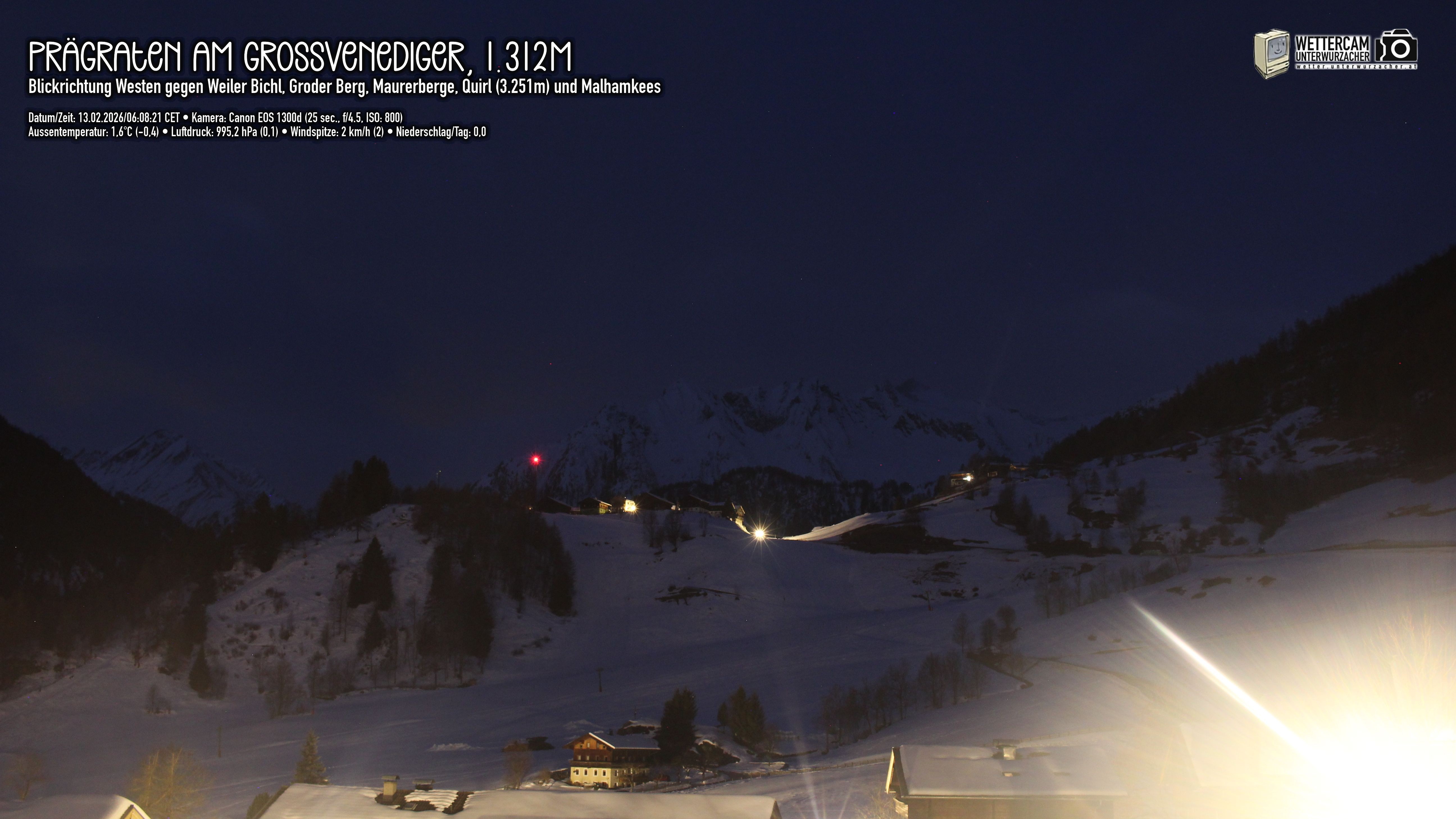 Archived image Webcam Prägraten am Großvenediger - Maurer Berge