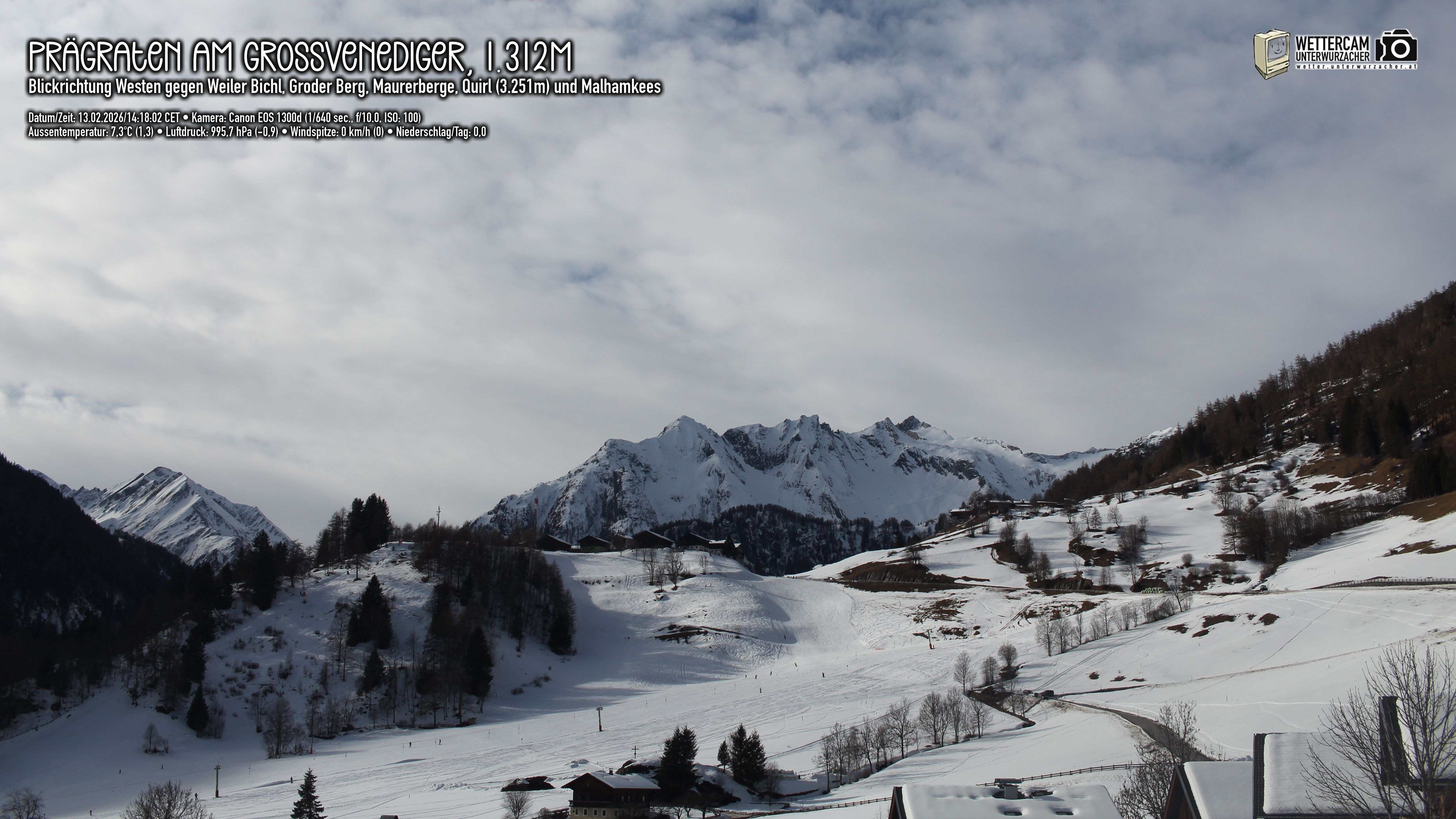 Archived image Webcam Prägraten am Großvenediger - Maurer Berge