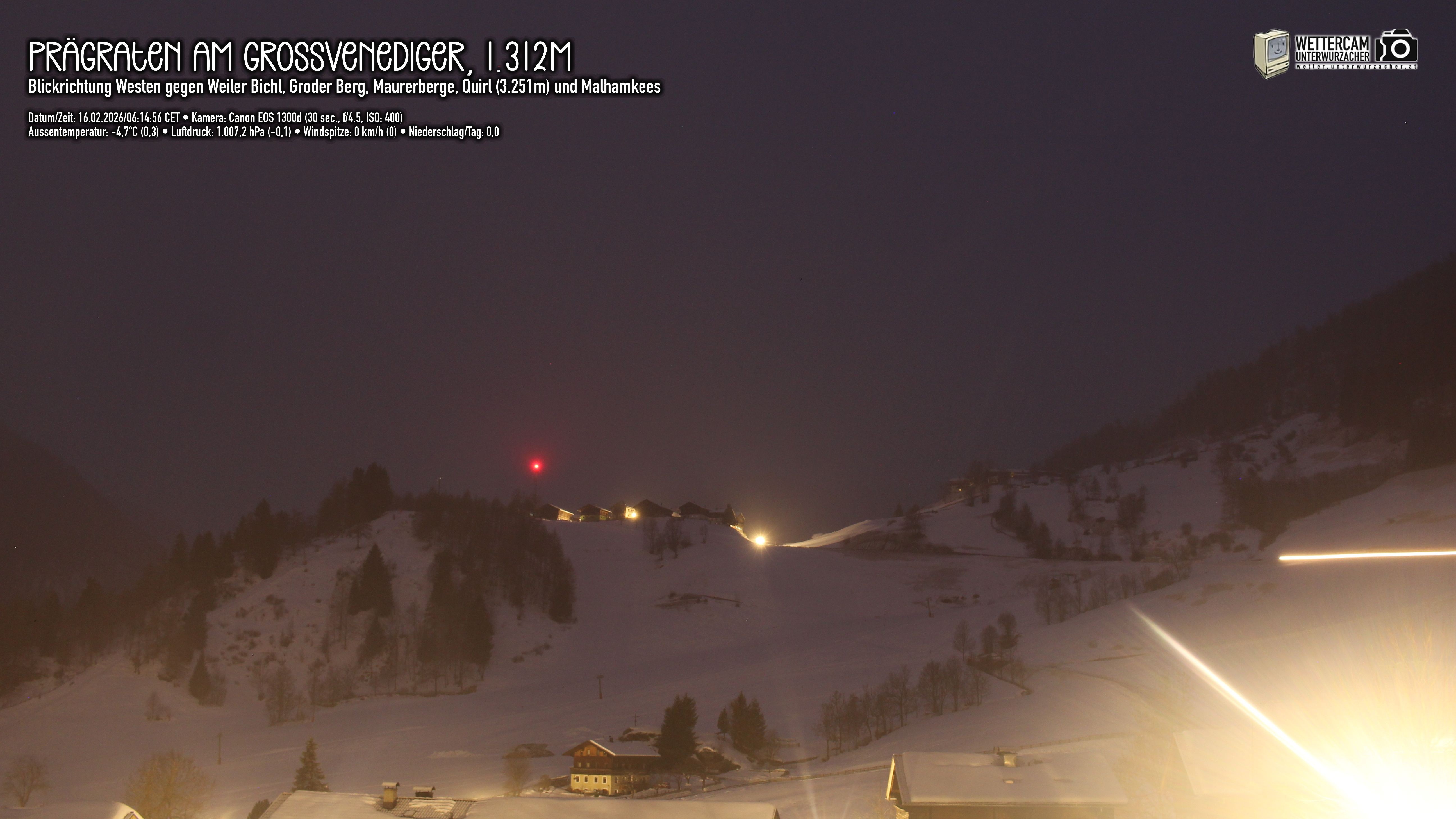 Archiv Foto Webcam Prägraten am Großvenediger - Dorf Bichl und Maurer Berge