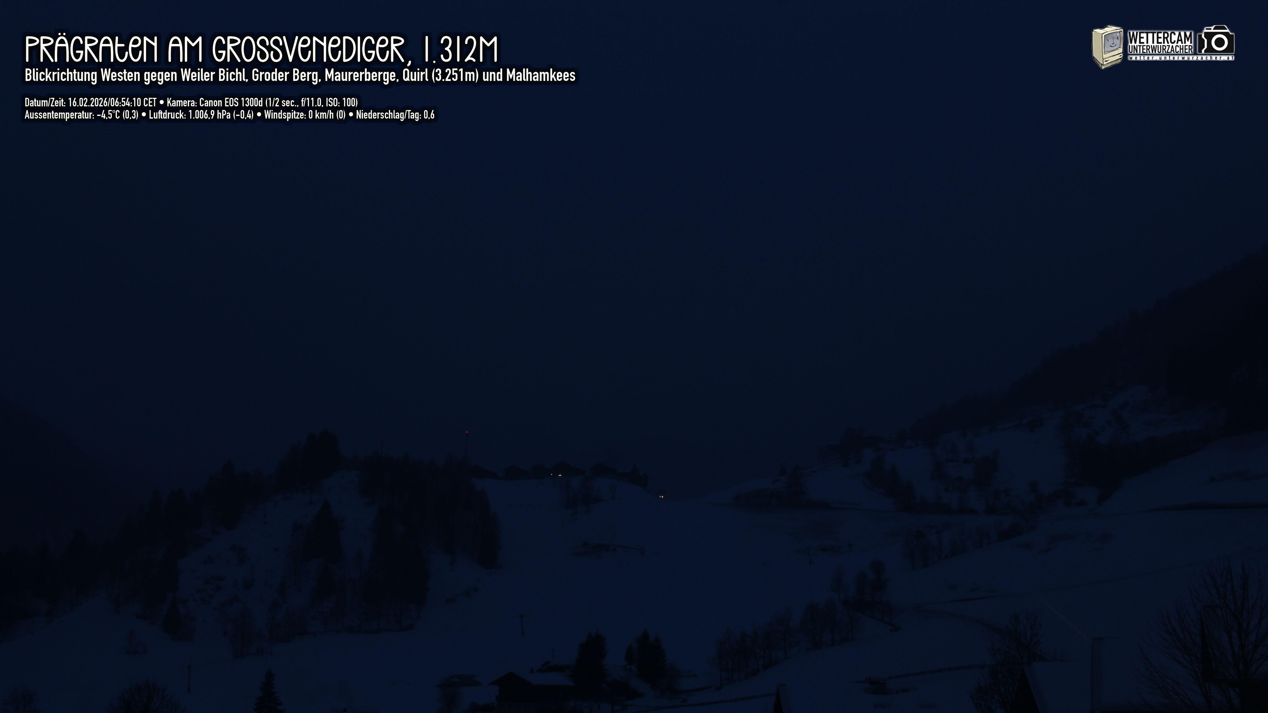 Archiv Foto Webcam Prägraten am Großvenediger - Dorf Bichl und Maurer Berge