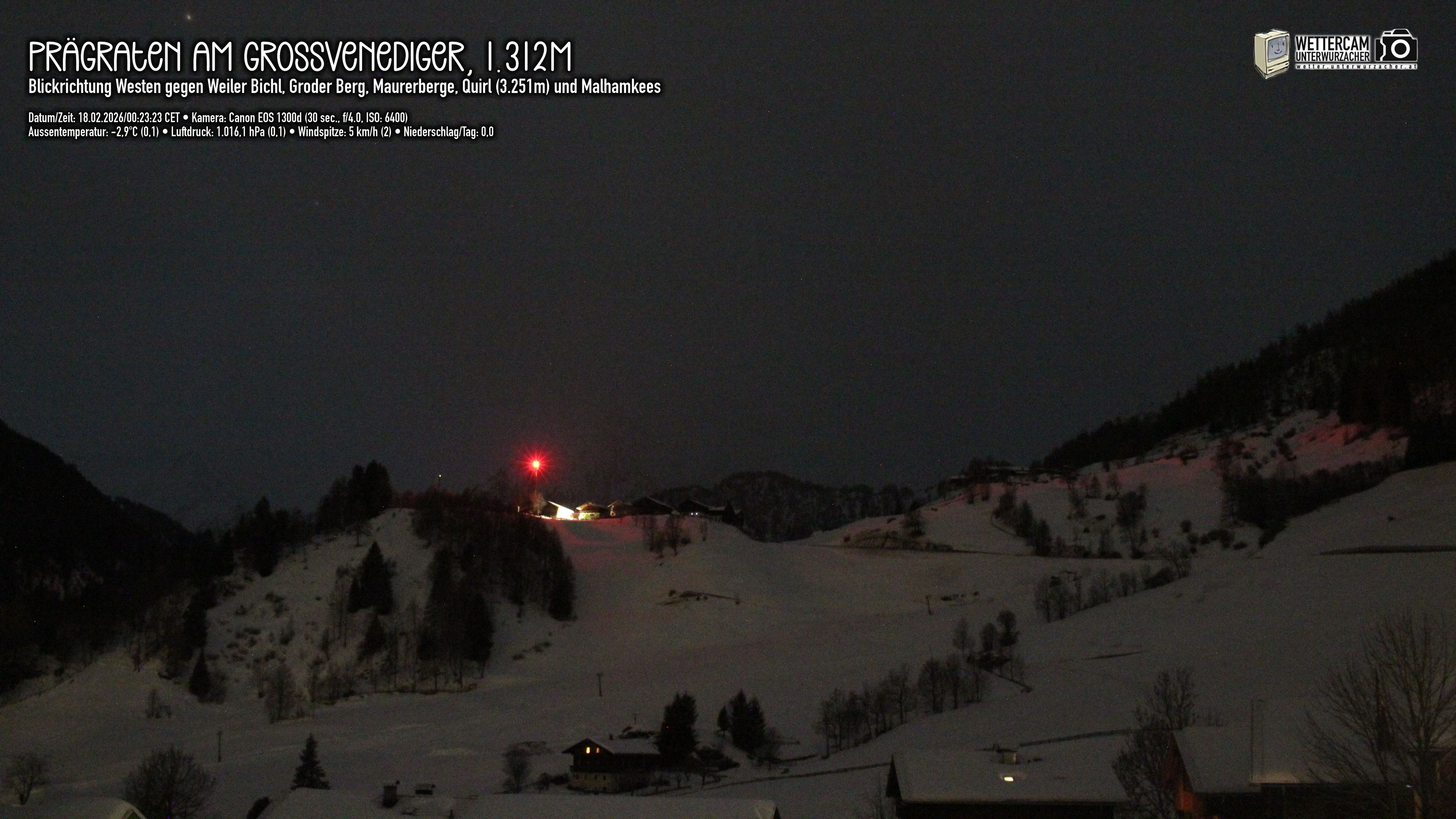 Archiv Foto Webcam Prägraten am Großvenediger - Dorf Bichl und Maurer Berge