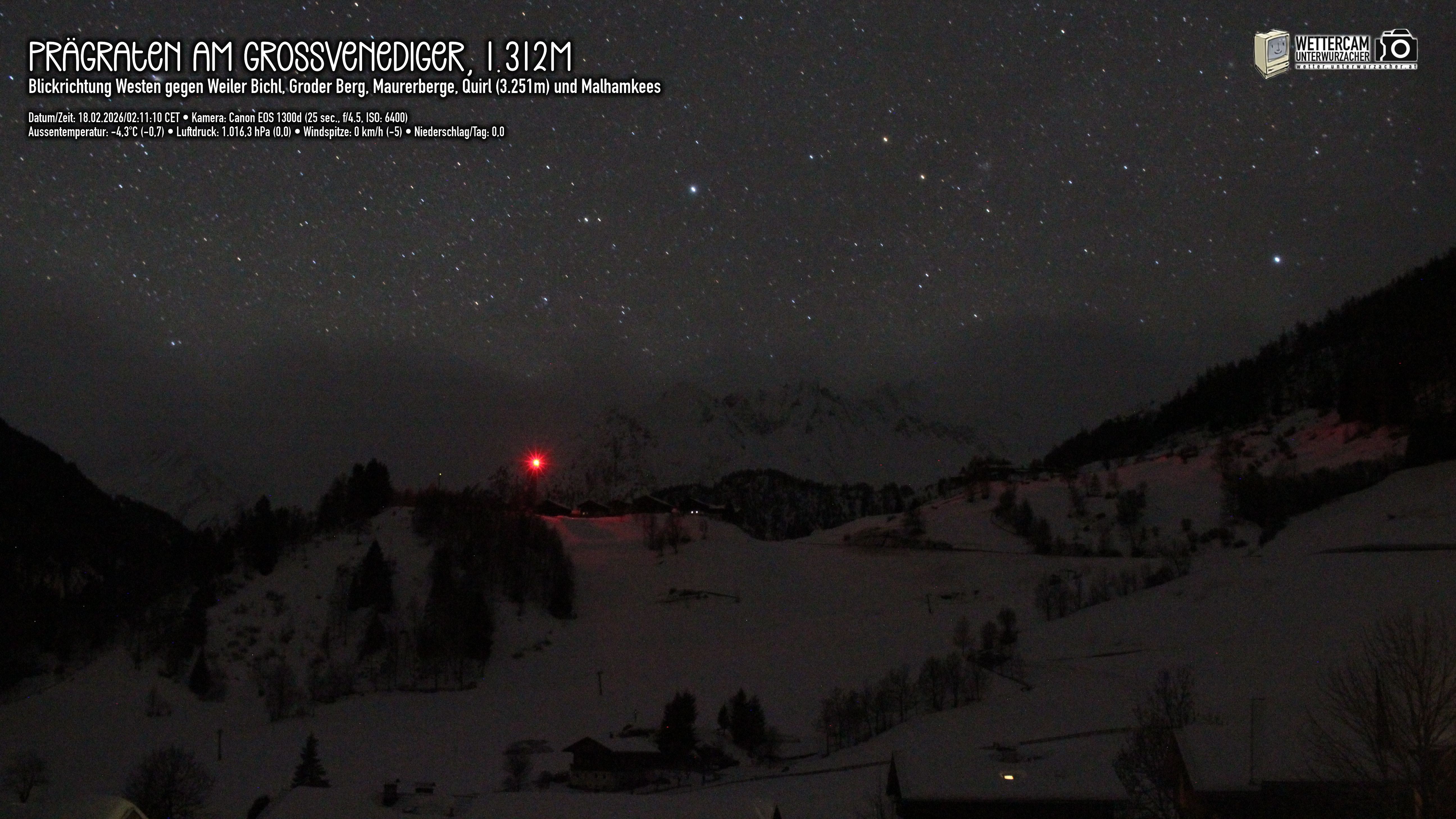 Archiv Foto Webcam Prägraten am Großvenediger - Dorf Bichl und Maurer Berge