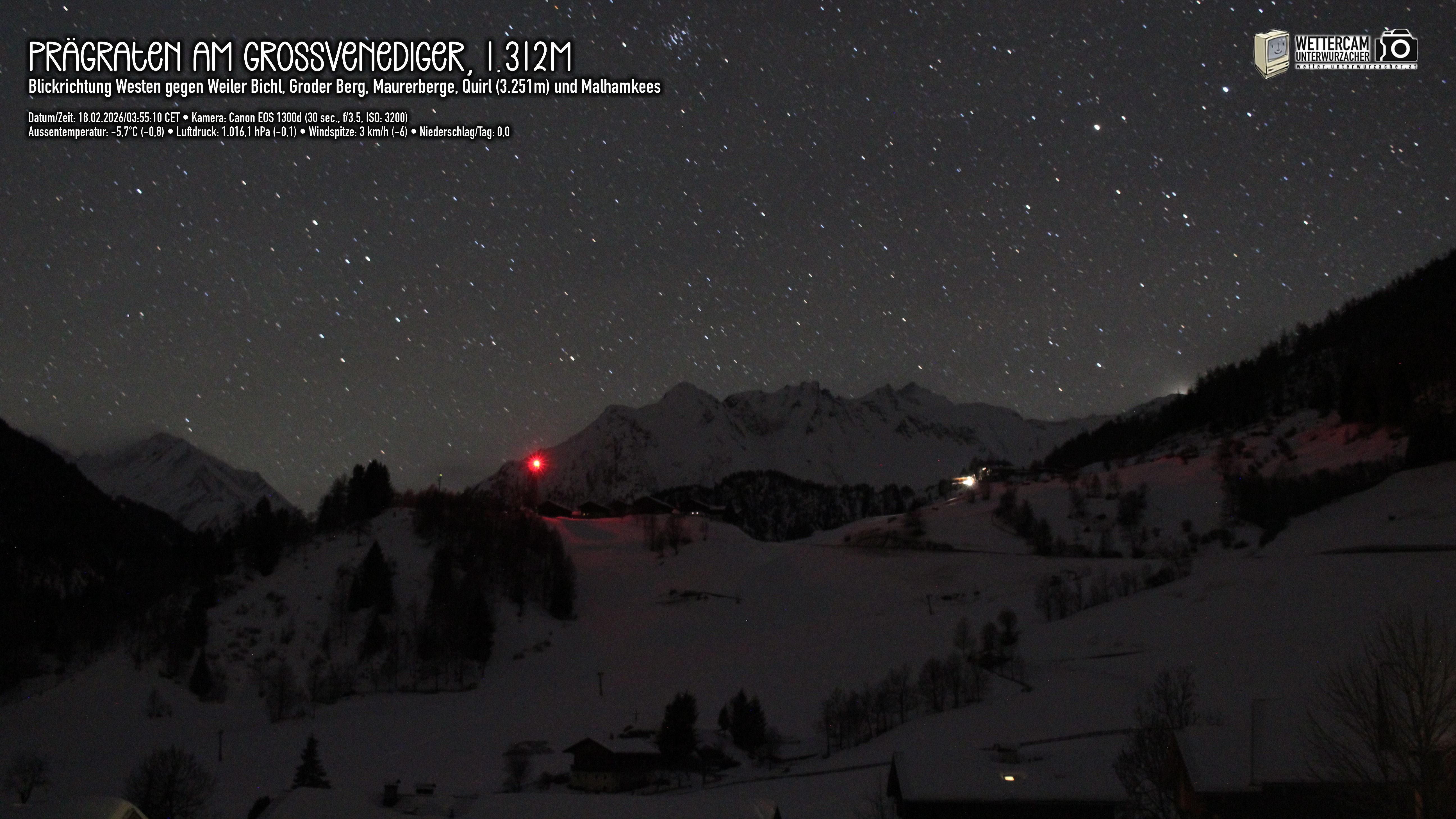 Archiv Foto Webcam Prägraten am Großvenediger - Dorf Bichl und Maurer Berge