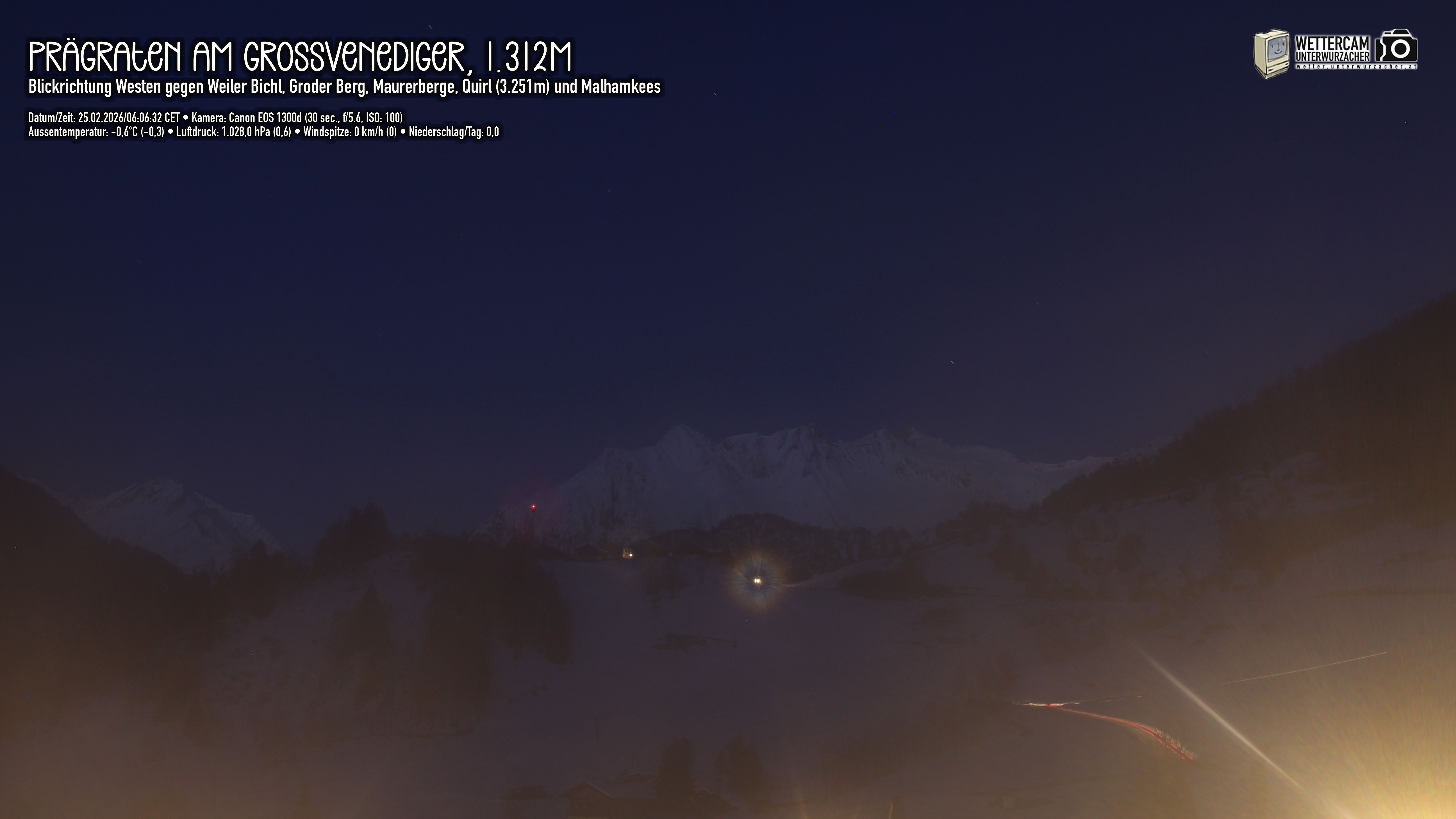 Archived image Webcam Prägraten am Großvenediger - Maurer Berge