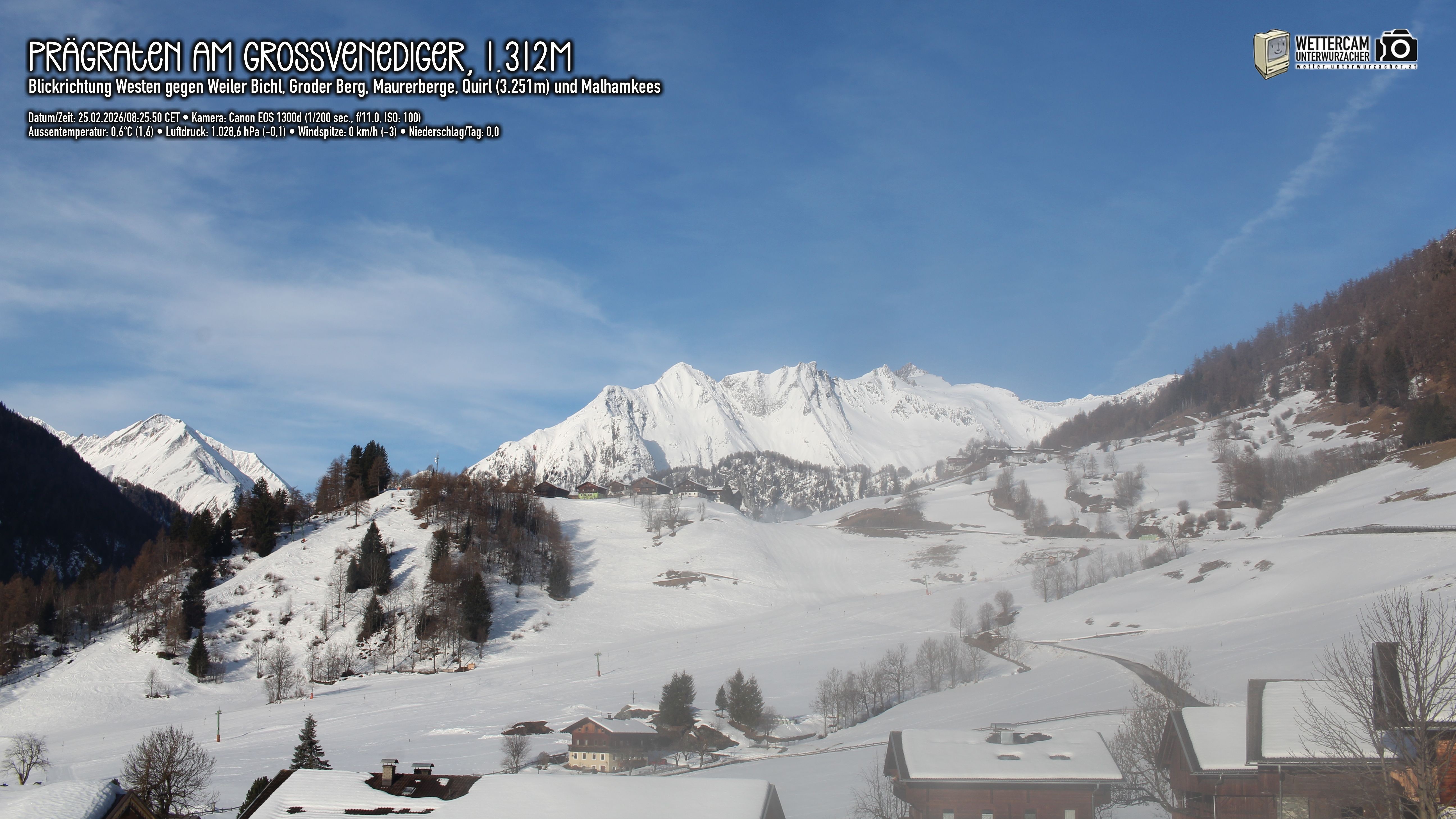 Archived image Webcam Prägraten am Großvenediger - Maurer Berge