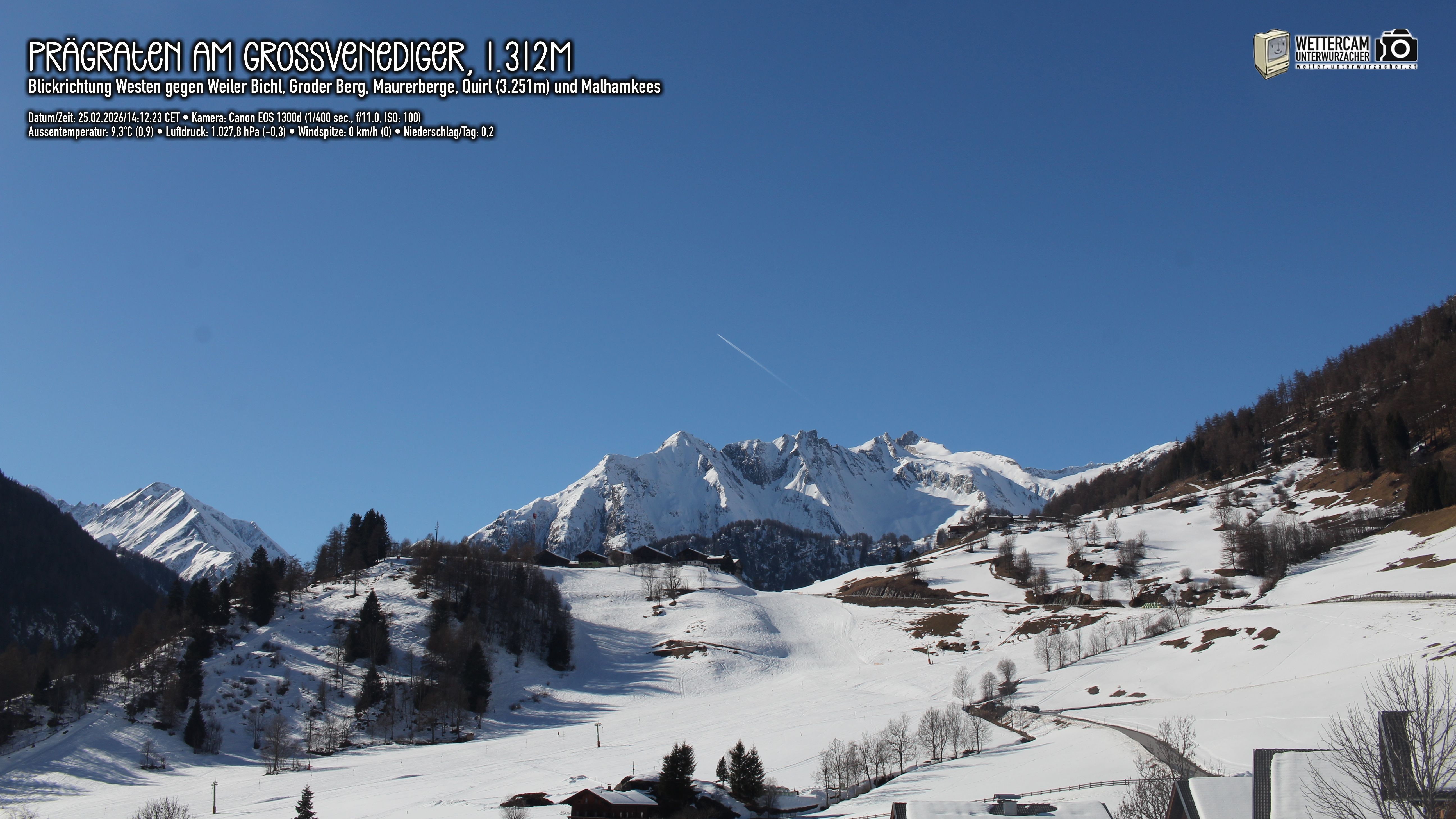 Archived image Webcam Prägraten am Großvenediger - Maurer Berge