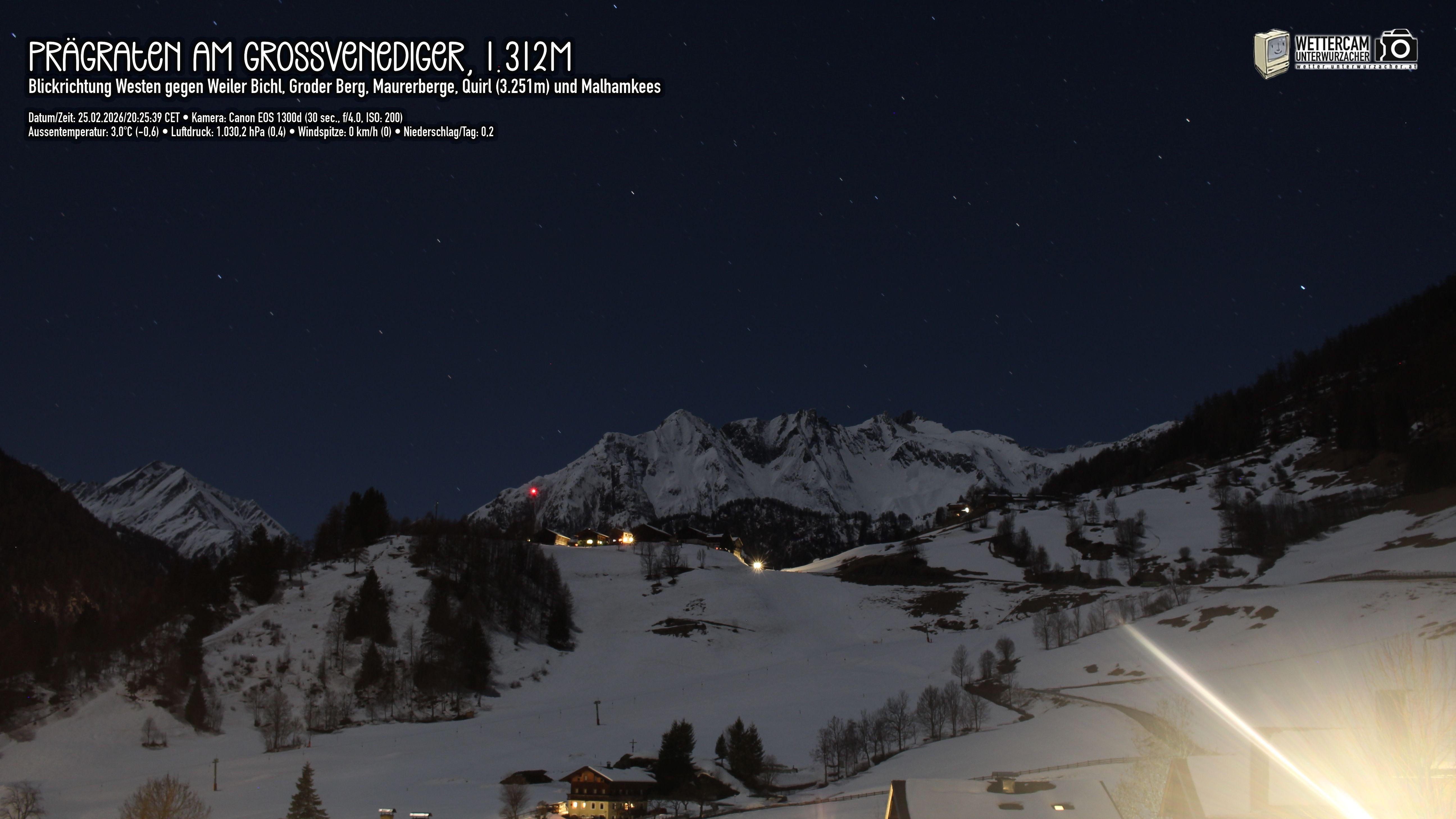 Archiv Foto Webcam Prägraten am Großvenediger - Dorf Bichl und Maurer Berge