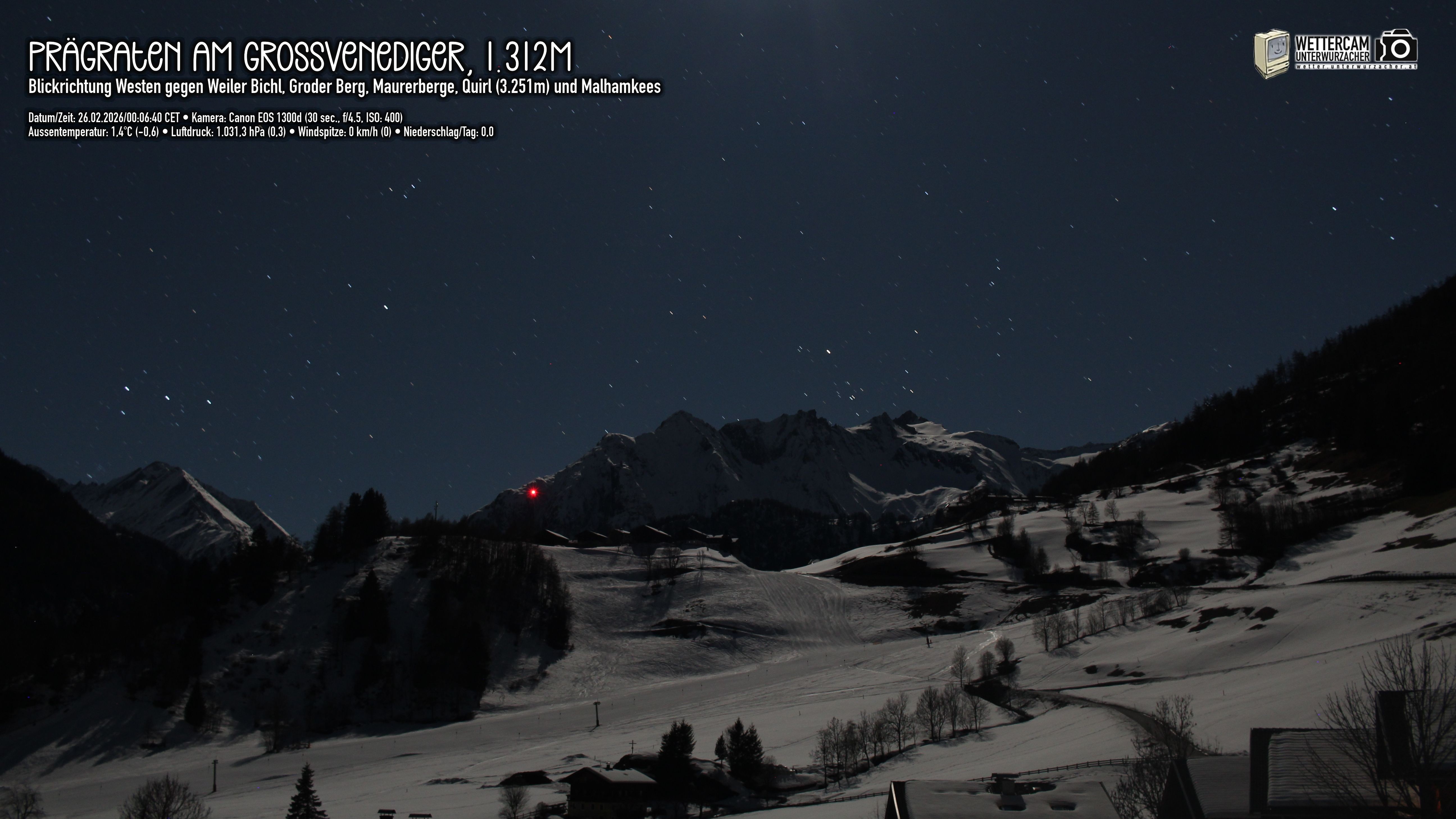 Archived image Webcam Prägraten am Großvenediger - Maurer Berge