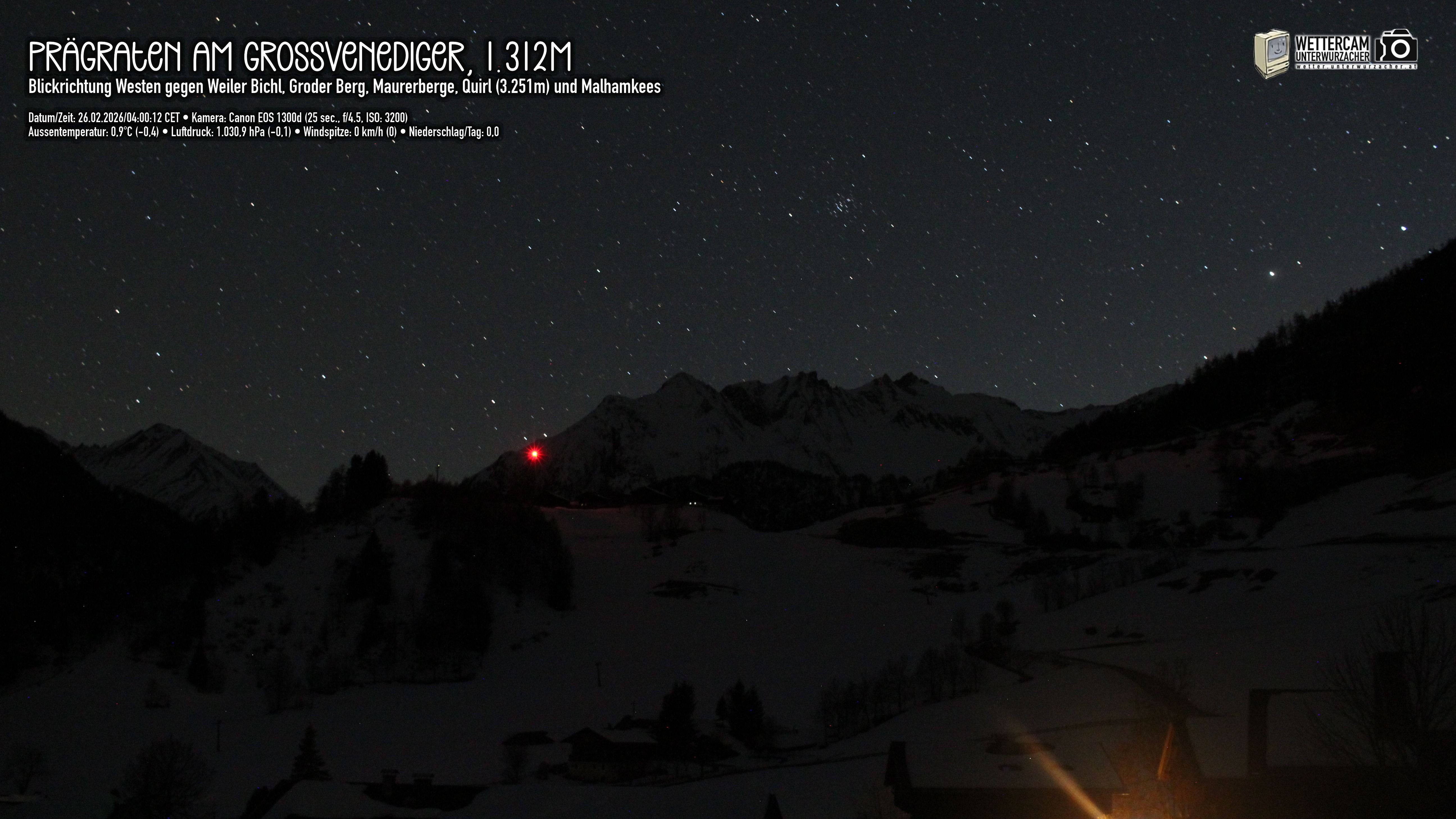 Archived image Webcam Prägraten am Großvenediger - Maurer Berge