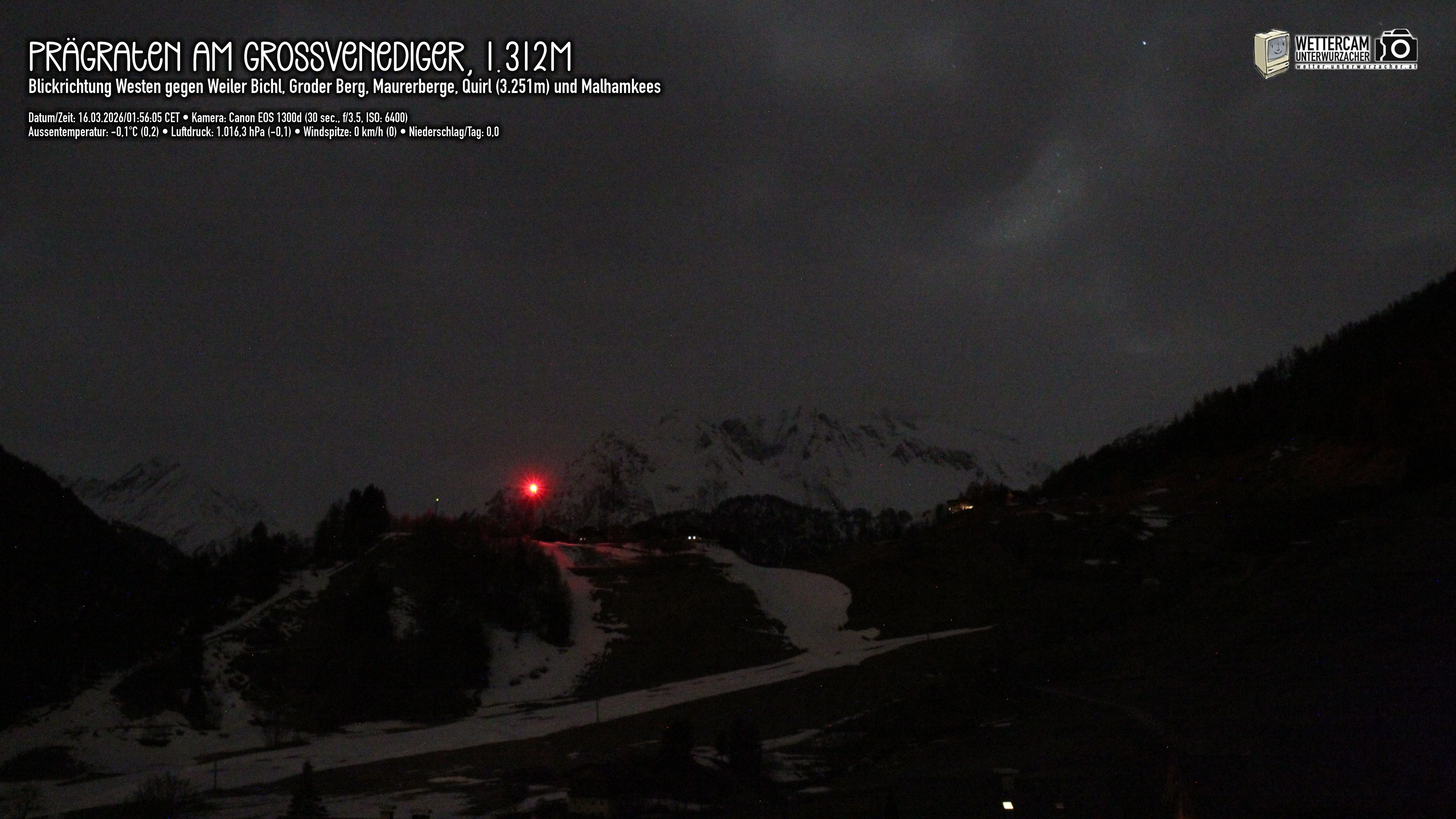 Archiv Foto Webcam Prägraten am Großvenediger - Dorf Bichl und Maurer Berge