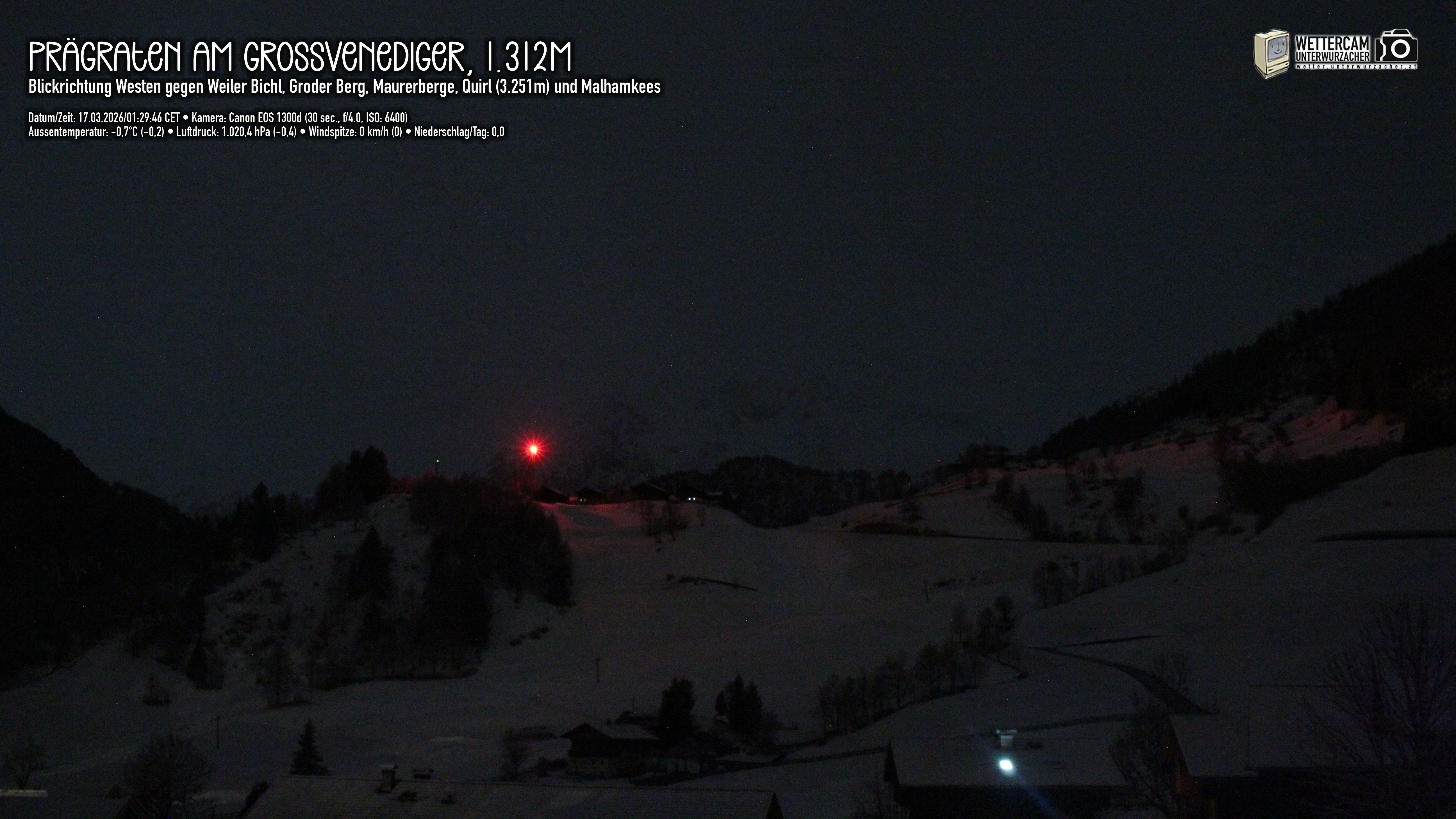 Archiv Foto Webcam Prägraten am Großvenediger - Dorf Bichl und Maurer Berge