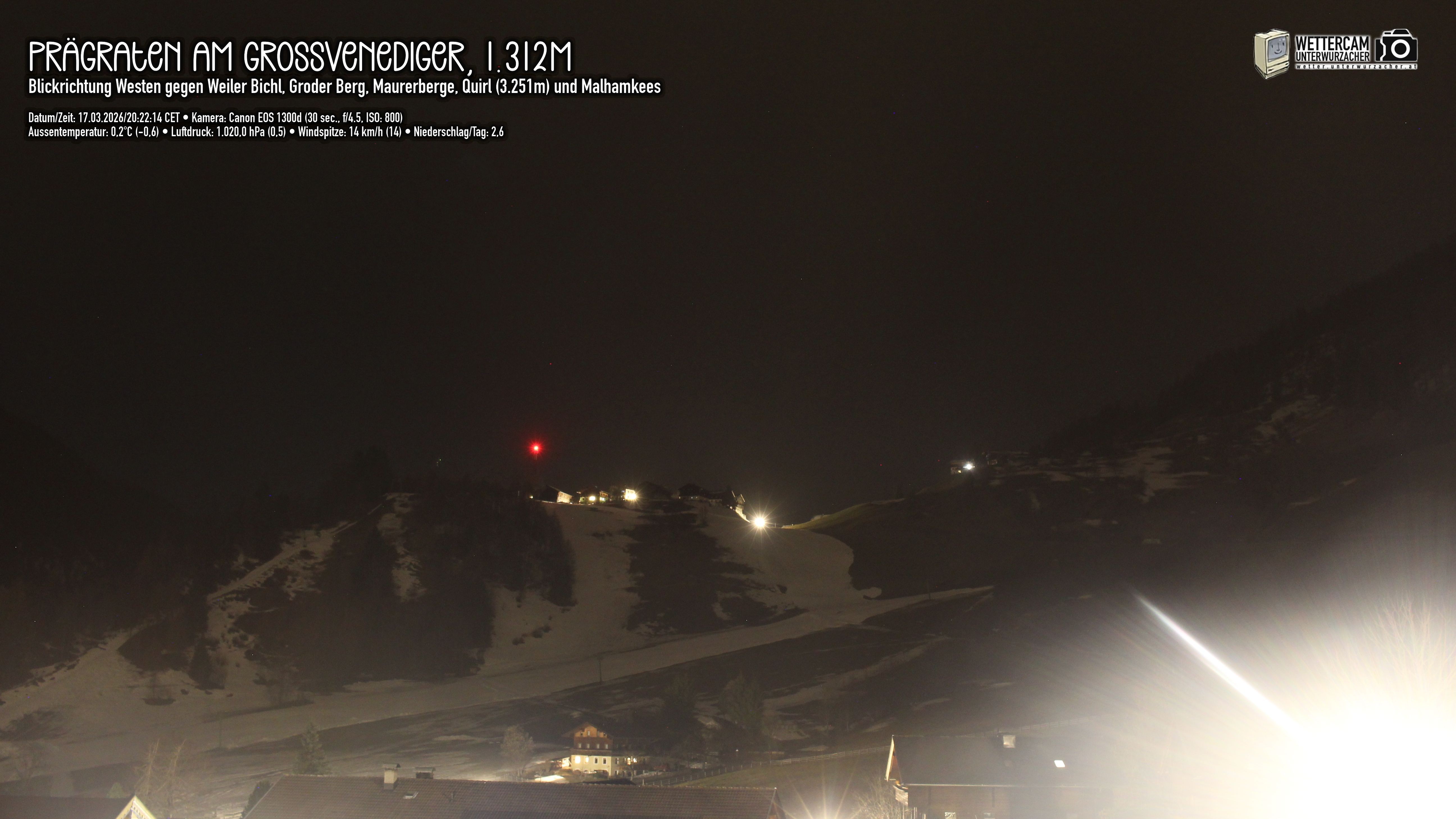 Archiv Foto Webcam Prägraten am Großvenediger - Dorf Bichl und Maurer Berge