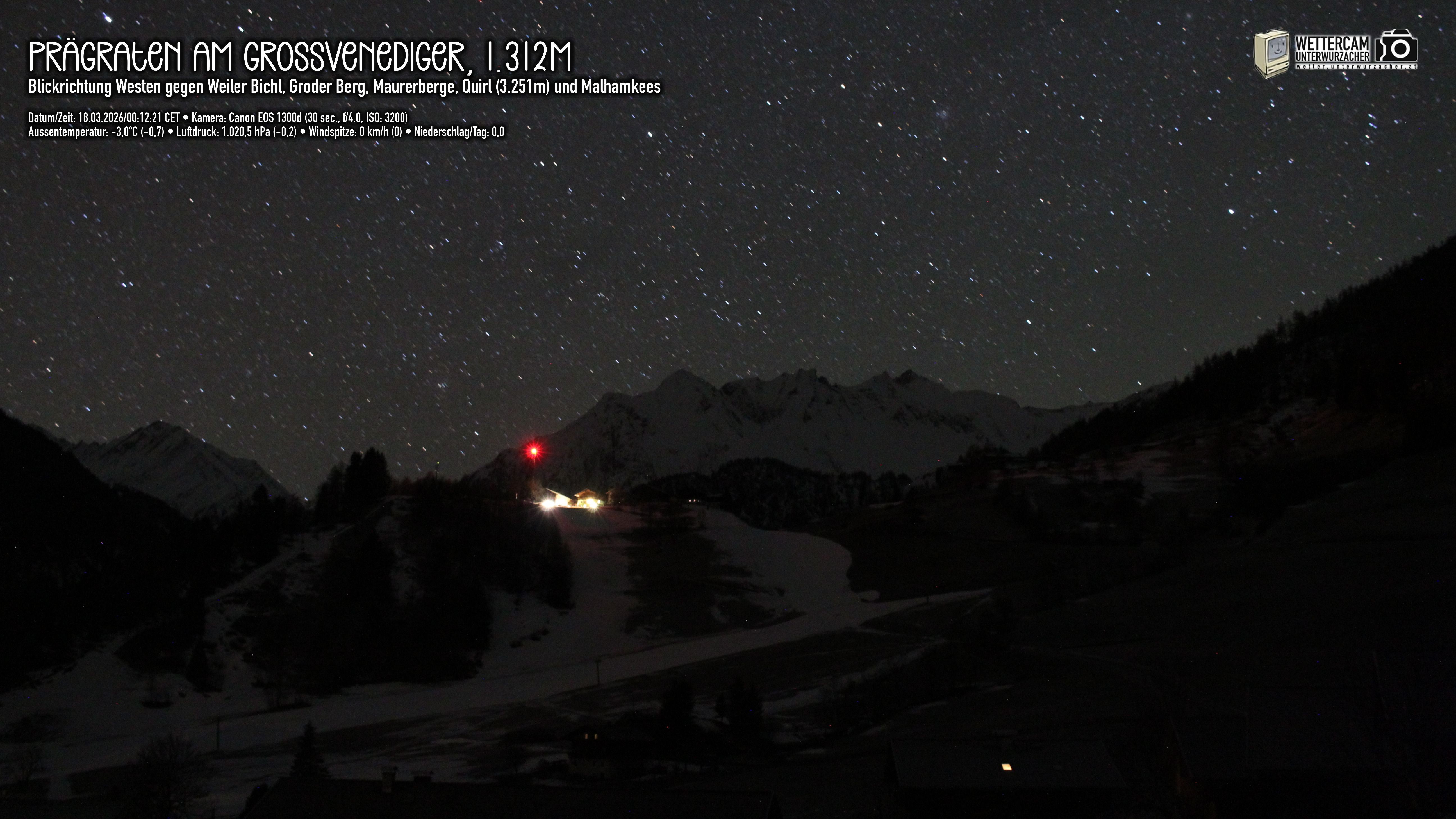 Archived image Webcam Prägraten am Großvenediger - Maurer Berge