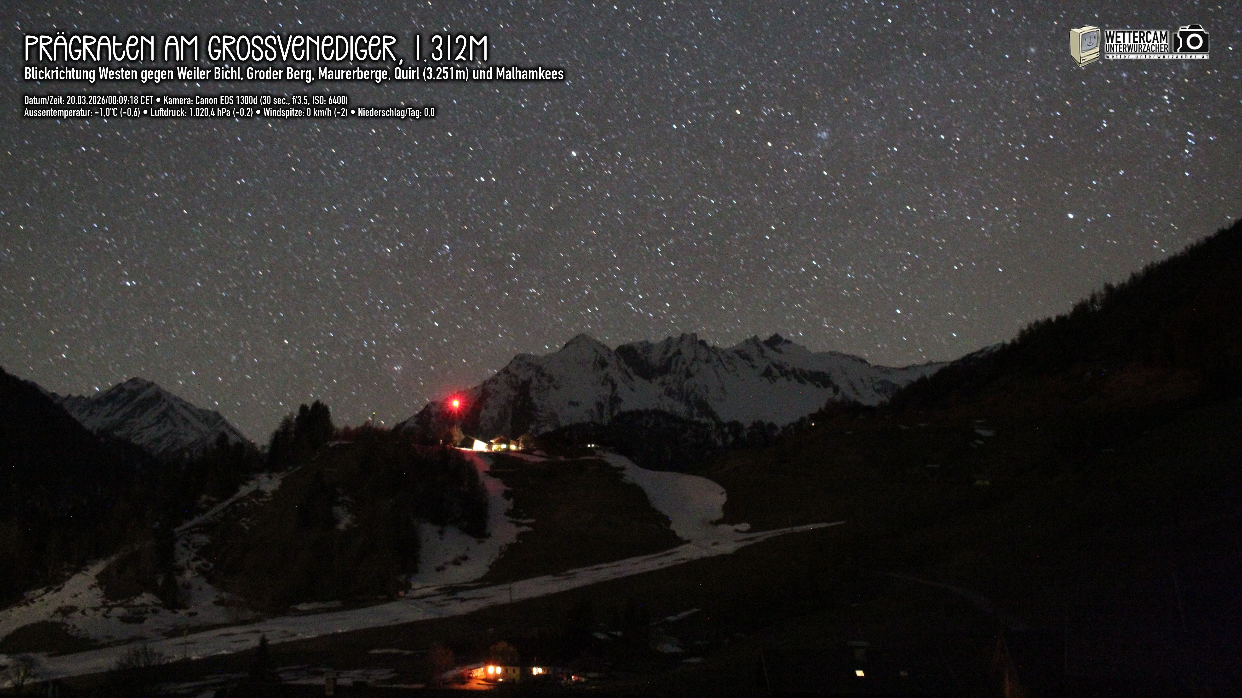 Archiv Foto Webcam Prägraten am Großvenediger - Dorf Bichl und Maurer Berge