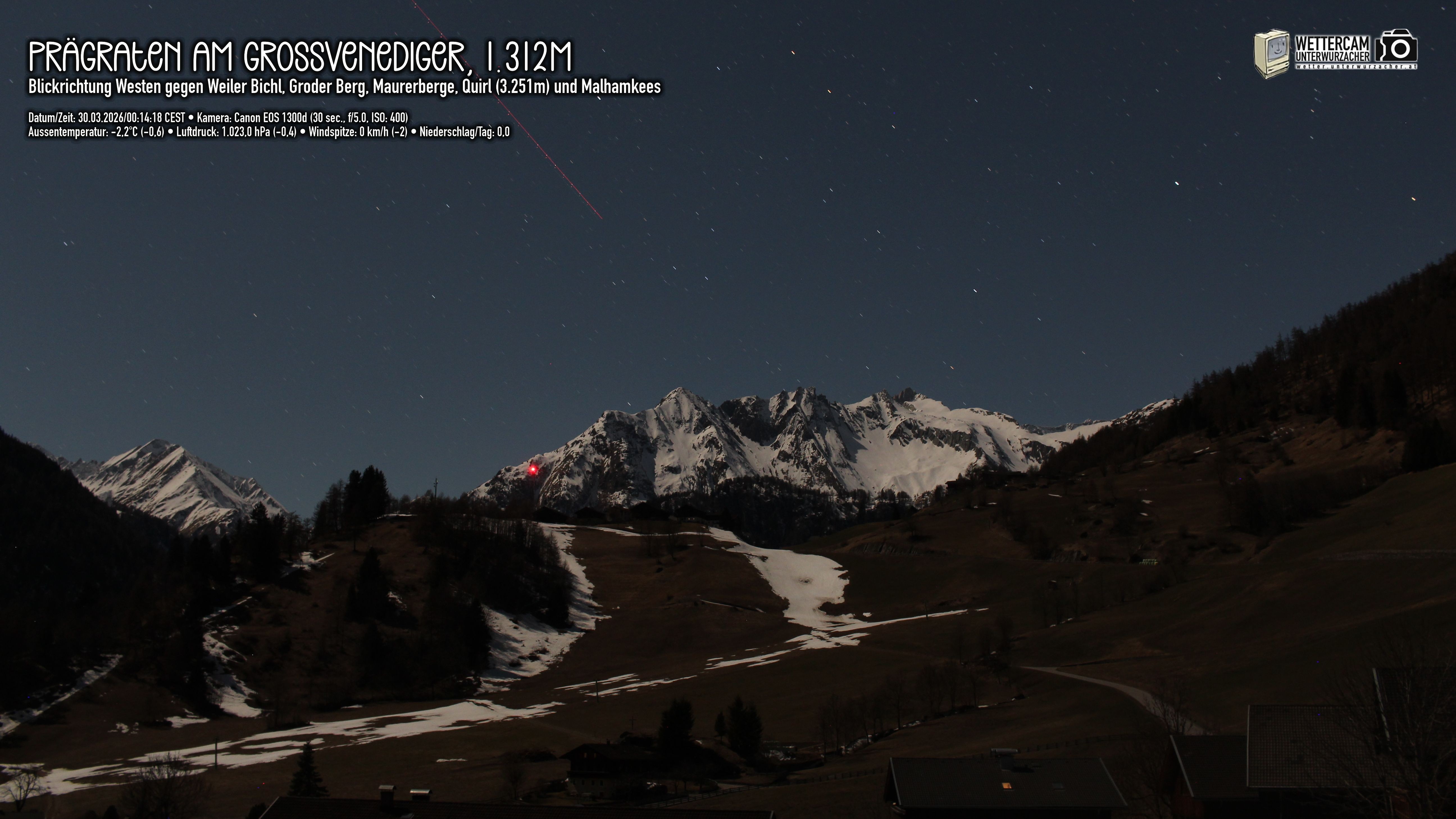 Archiv Foto Webcam Prägraten am Großvenediger - Dorf Bichl und Maurer Berge